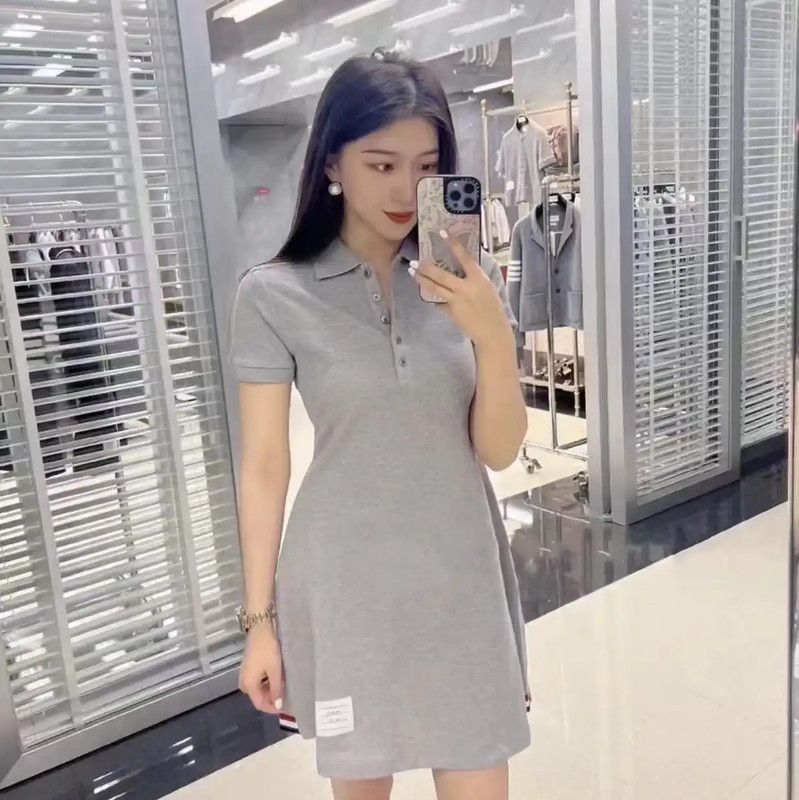 Thom Browne Thom Browne Gray Cotton Blend Short Dress 0089 Size M / US 6-8 / IT 42-44 - 8 Thumbnail