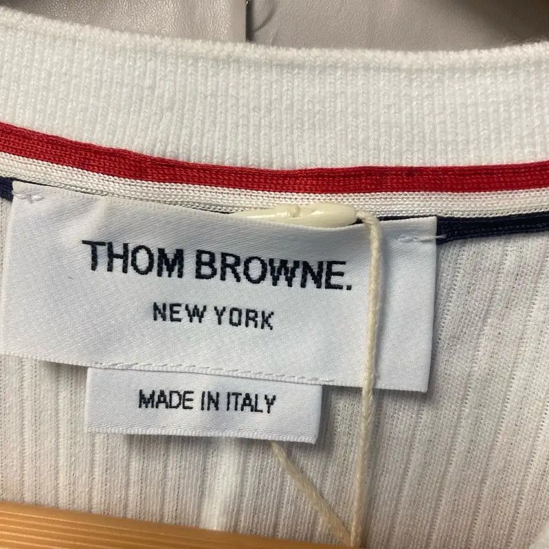 Thom Browne Thom Browne Women's White Cotton T-Shirt 0089 Size L / US 10 / IT 46 - 4 Thumbnail