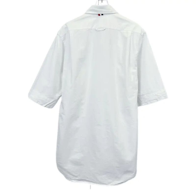 Thom Browne Thom Browne White Cotton Short Sleeve Shirt 0089 Size M / US 6-8 / IT 42-44 - 2 Thumbnail