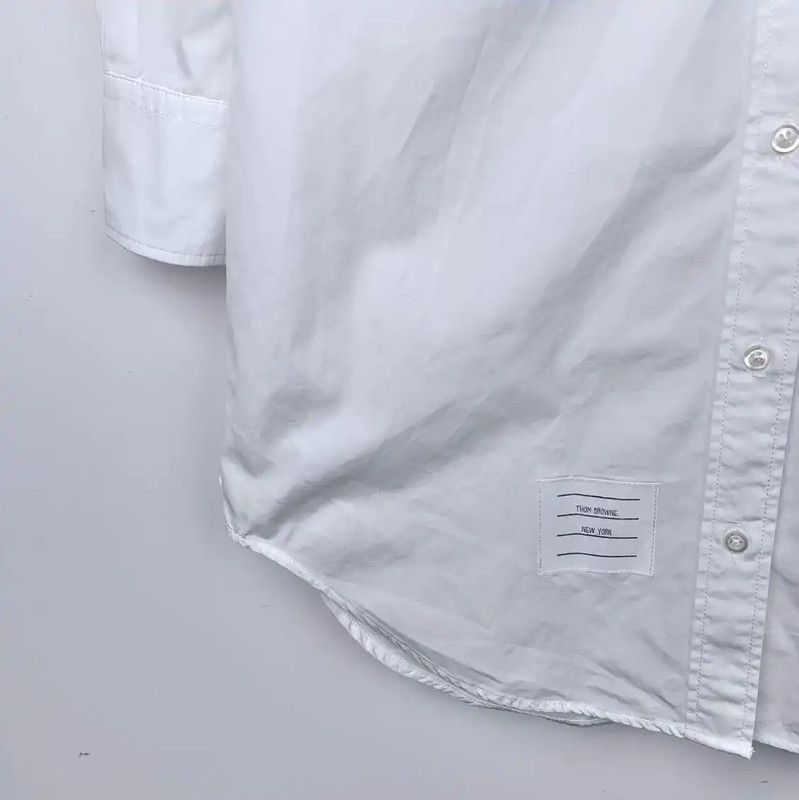 Thom Browne Thom Browne White Cotton Long Sleeve Dress 0089 Size S / US 4 / IT 40 - 5 Thumbnail