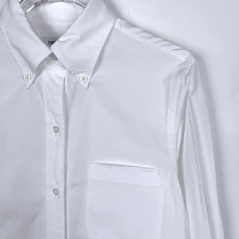 Thom Browne Thom Browne White Cotton Long Sleeve Dress 0089 Size S / US 4 / IT 40 - 3 Thumbnail