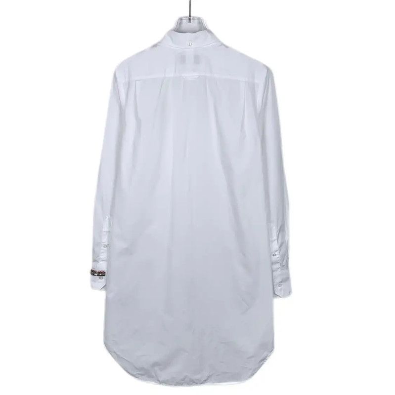 Thom Browne Thom Browne White Cotton Long Sleeve Dress 0089 Size S / US 4 / IT 40 - 2 Thumbnail