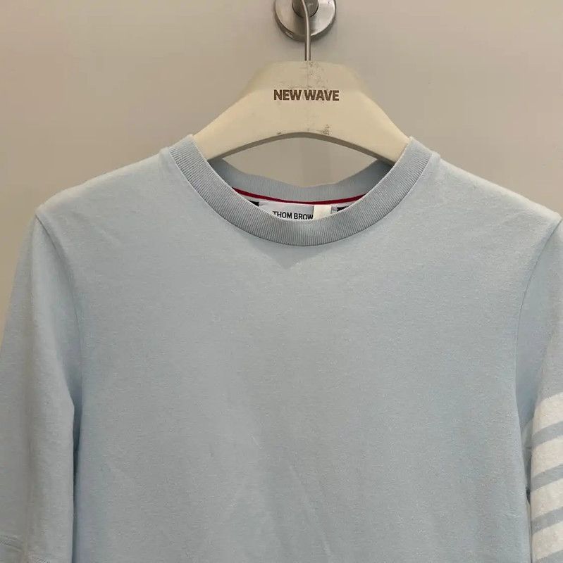 Thom Browne Thom Browne Summer Light Blue Cotton Tee 0089 Size M / US 6-8 / IT 42-44 - 2 Thumbnail