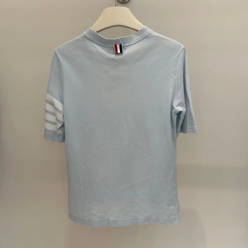 Thom Browne Thom Browne Summer Light Blue Cotton Tee 0089 Size M / US 6-8 / IT 42-44 - 5 Thumbnail