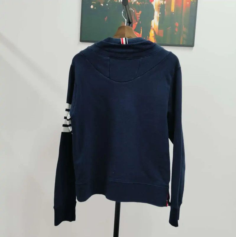 Thom Browne Thom Browne Navy Cotton Long Sleeve Hoodie 0089 Size L / US 10 / IT 46 - 2 Thumbnail