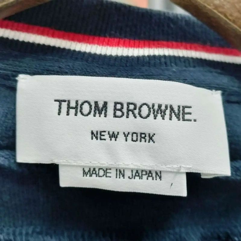Thom Browne Thom Browne Navy Cotton Long Sleeve Hoodie 0089 Size L / US 10 / IT 46 - 4 Thumbnail