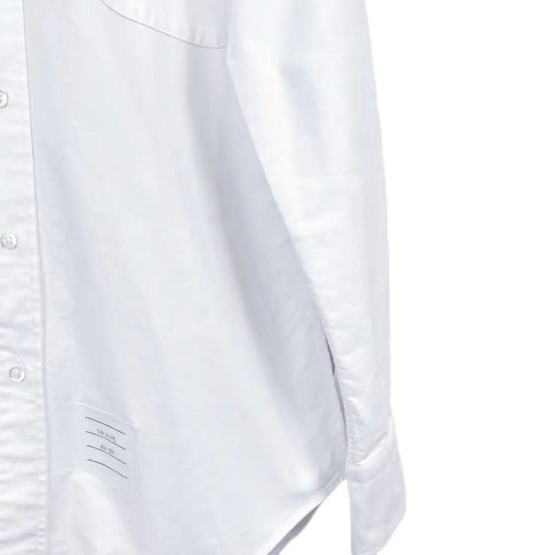 Thom Browne Thom Browne White Cotton Long Sleeve Shirt 0089 Size M / US 6-8 / IT 42-44 - 4 Thumbnail