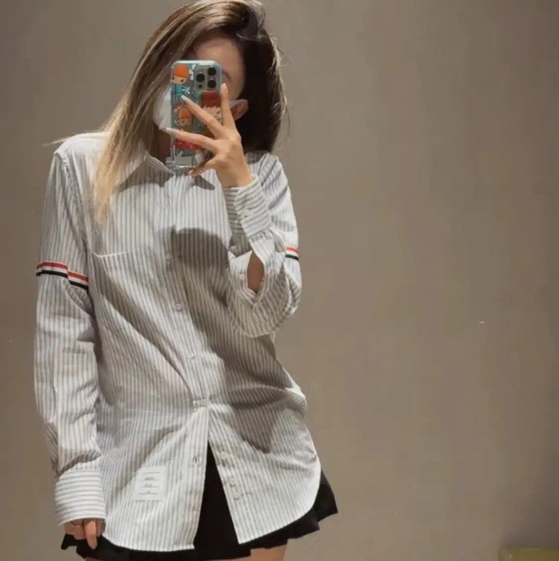 Thom Browne Thom Browne Striped Cotton Women's Shirt 0089 Size ONE SIZE - 9 Thumbnail