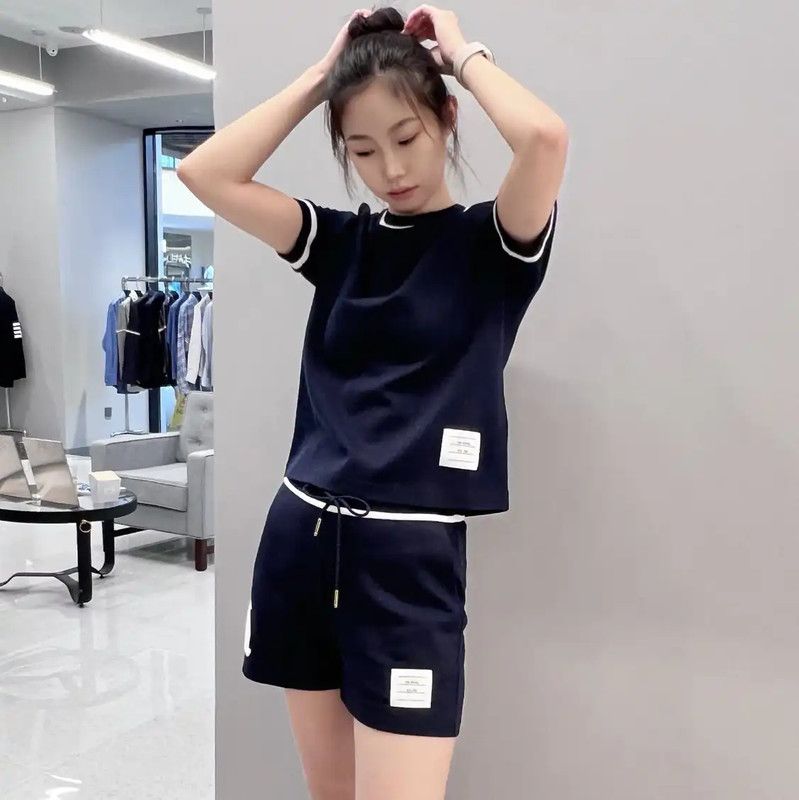 Thom Browne Thom Browne Summer Blue Cotton Women's Shorts 0089 Size 23" - 9 Thumbnail
