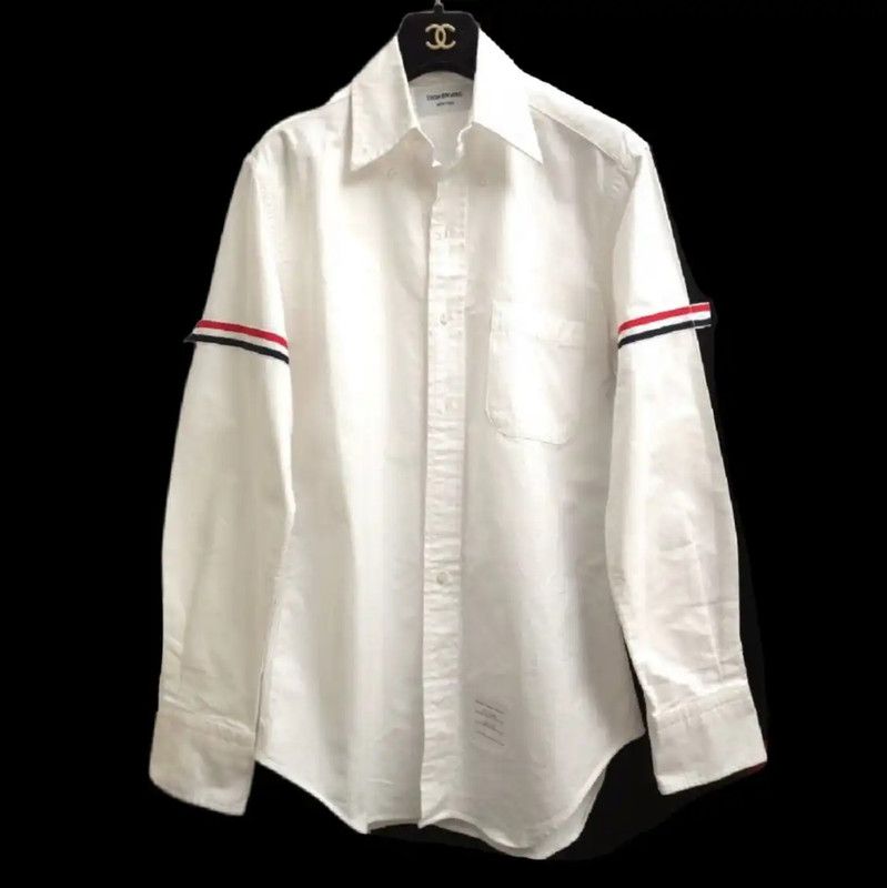 Thom Browne Thom Browne White Cotton Long Sleeve Shirt 0089 Size S / US 4 / IT 40 - 2 Thumbnail
