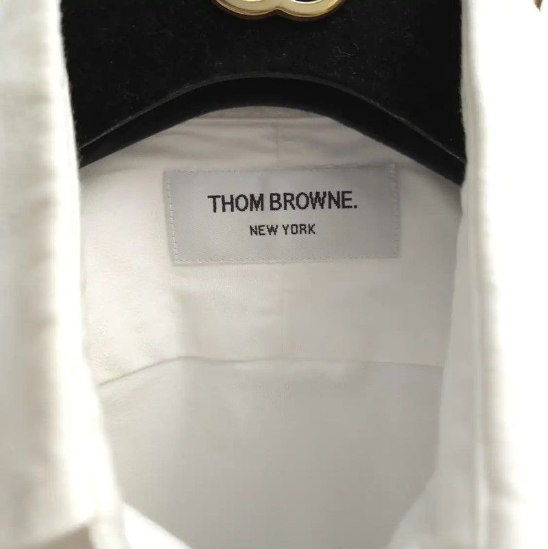 Thom Browne Thom Browne White Cotton Long Sleeve Shirt 0089 Size S / US 4 / IT 40 - 4 Thumbnail