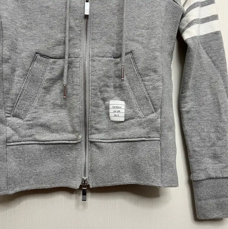 Thom Browne Thom Browne Gray Cotton Zip-Up Hoodie 0089 Size S / US 4 / IT 40 - 4 Thumbnail