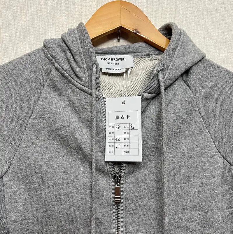 Thom Browne Thom Browne Gray Cotton Zip-Up Hoodie 0089 Size S / US 4 / IT 40 - 3 Thumbnail