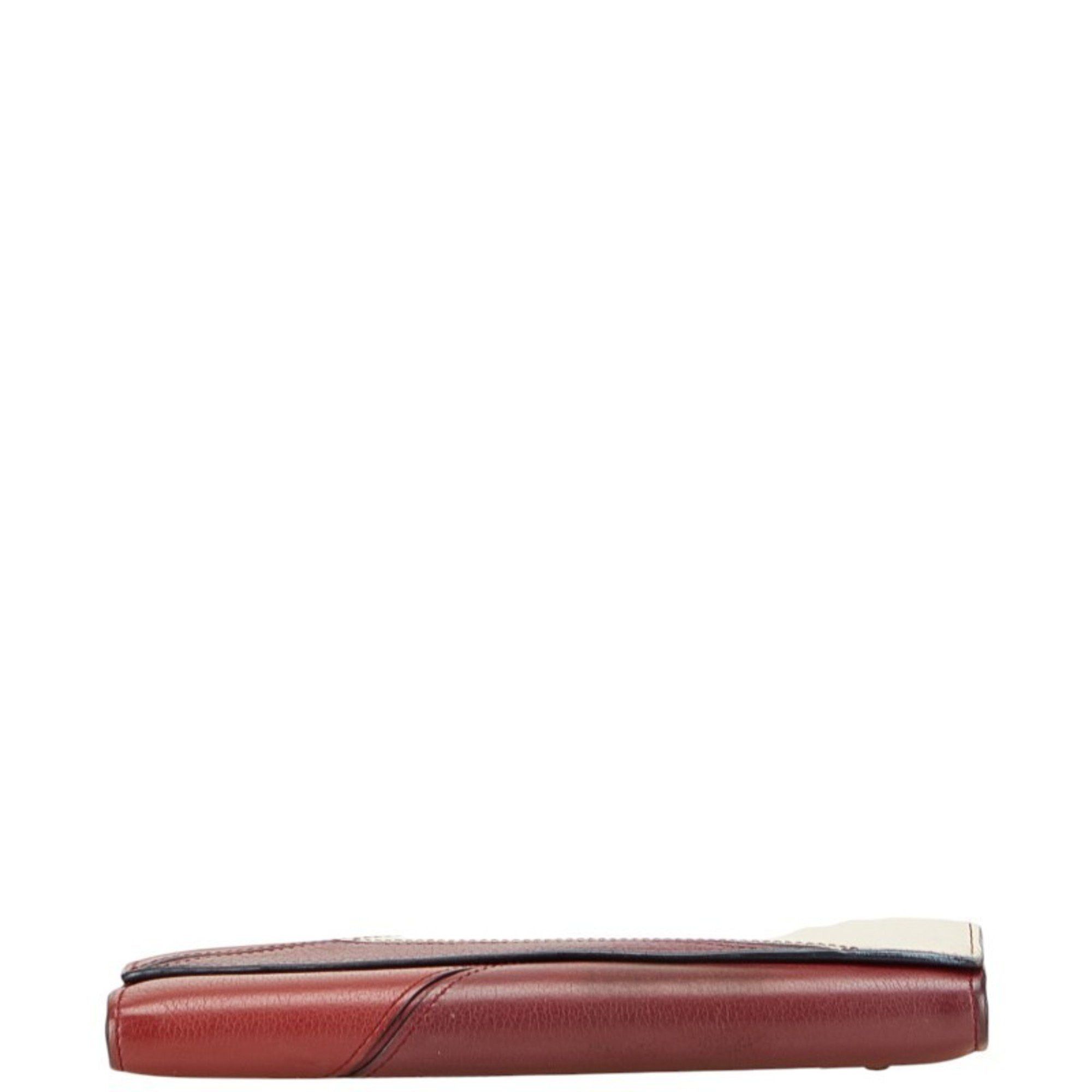 Loewe Loewe Puzzle Long Wallet Continental Red and White Leather Women's LOEWE Size ONE SIZE - 3 Thumbnail