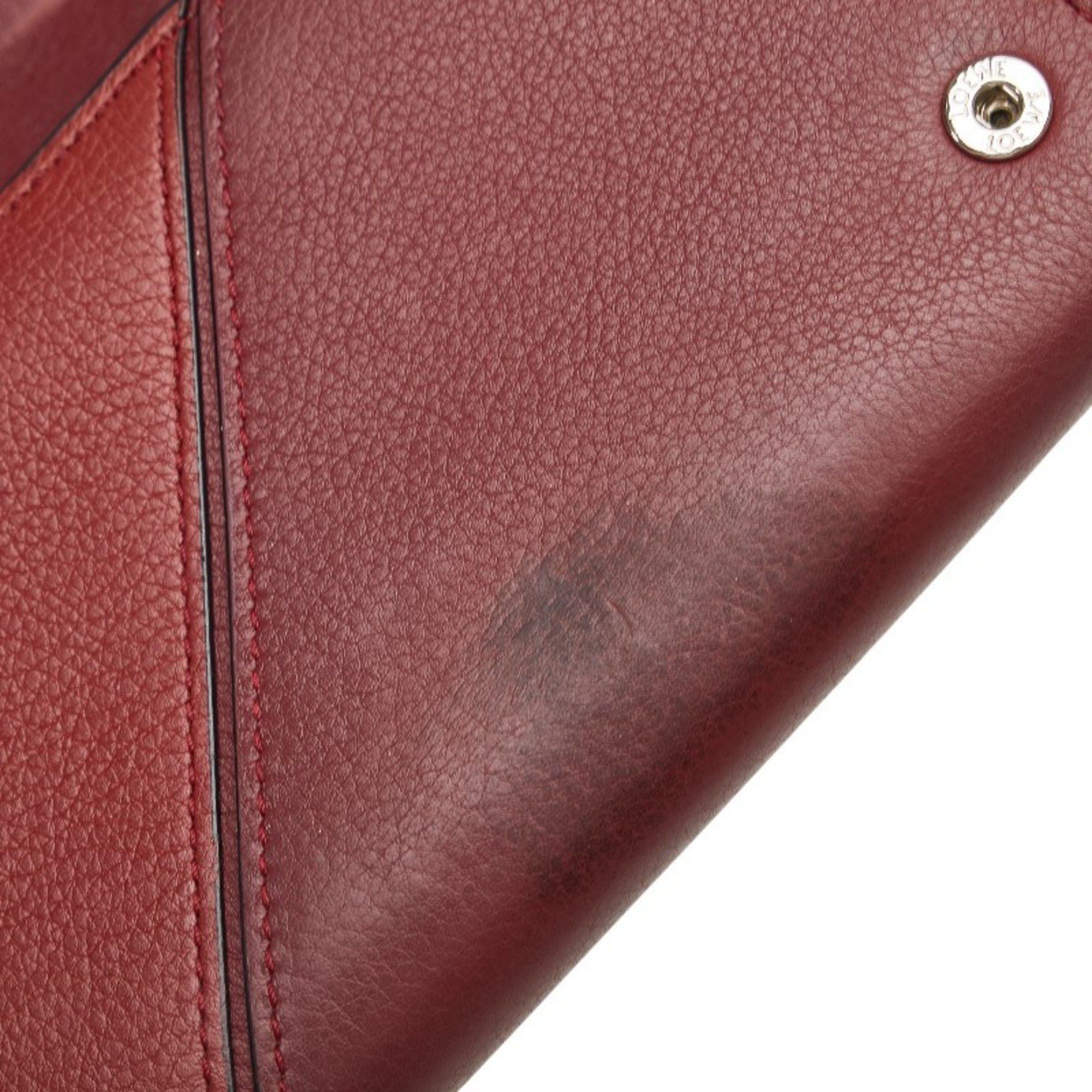 Loewe Loewe Puzzle Long Wallet Continental Red and White Leather Women's LOEWE Size ONE SIZE - 7 Thumbnail