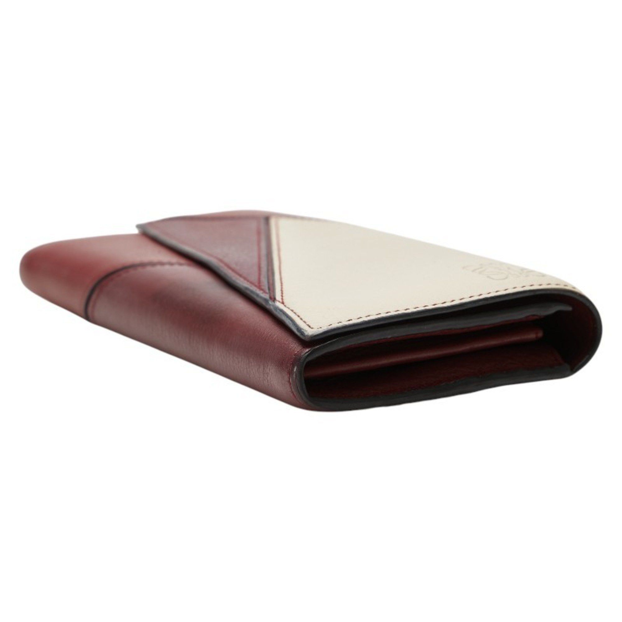 Loewe Loewe Puzzle Long Wallet Continental Red and White Leather Women's LOEWE Size ONE SIZE - 6 Thumbnail