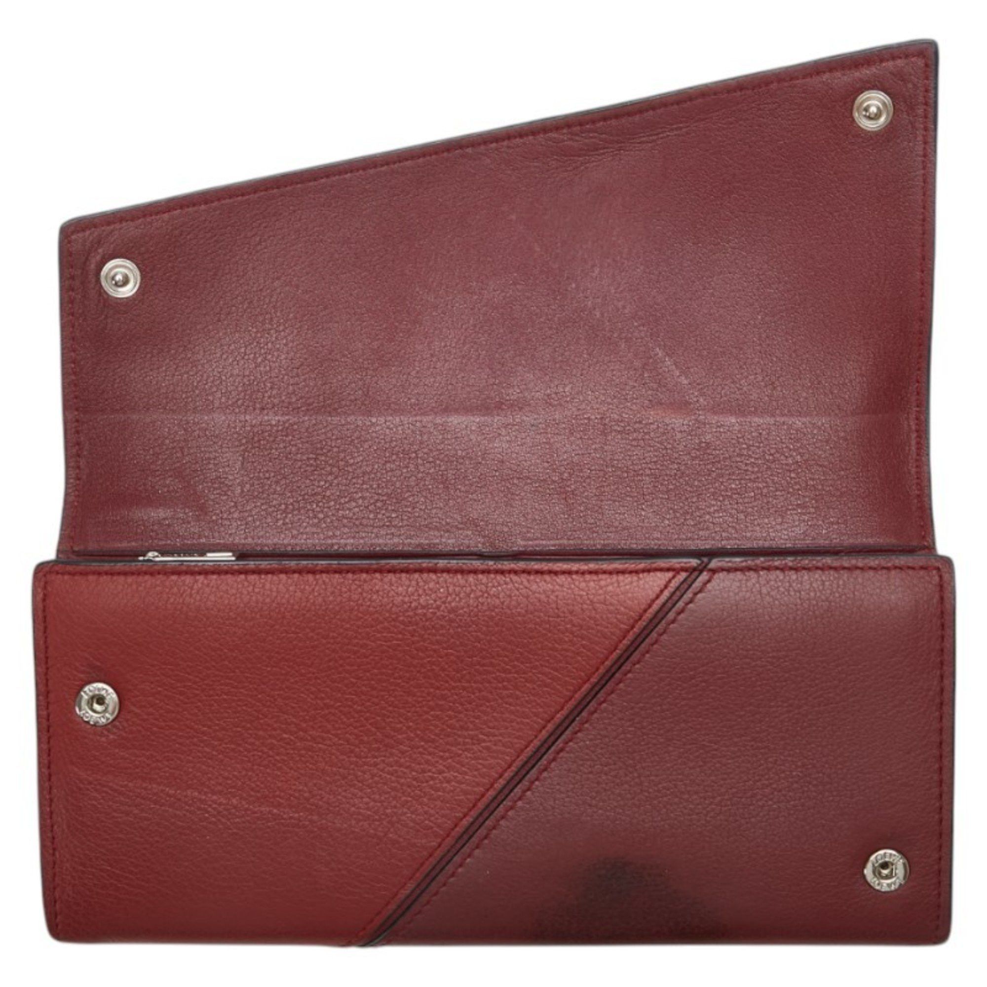 Loewe Loewe Puzzle Long Wallet Continental Red and White Leather Women's LOEWE Size ONE SIZE - 4 Thumbnail