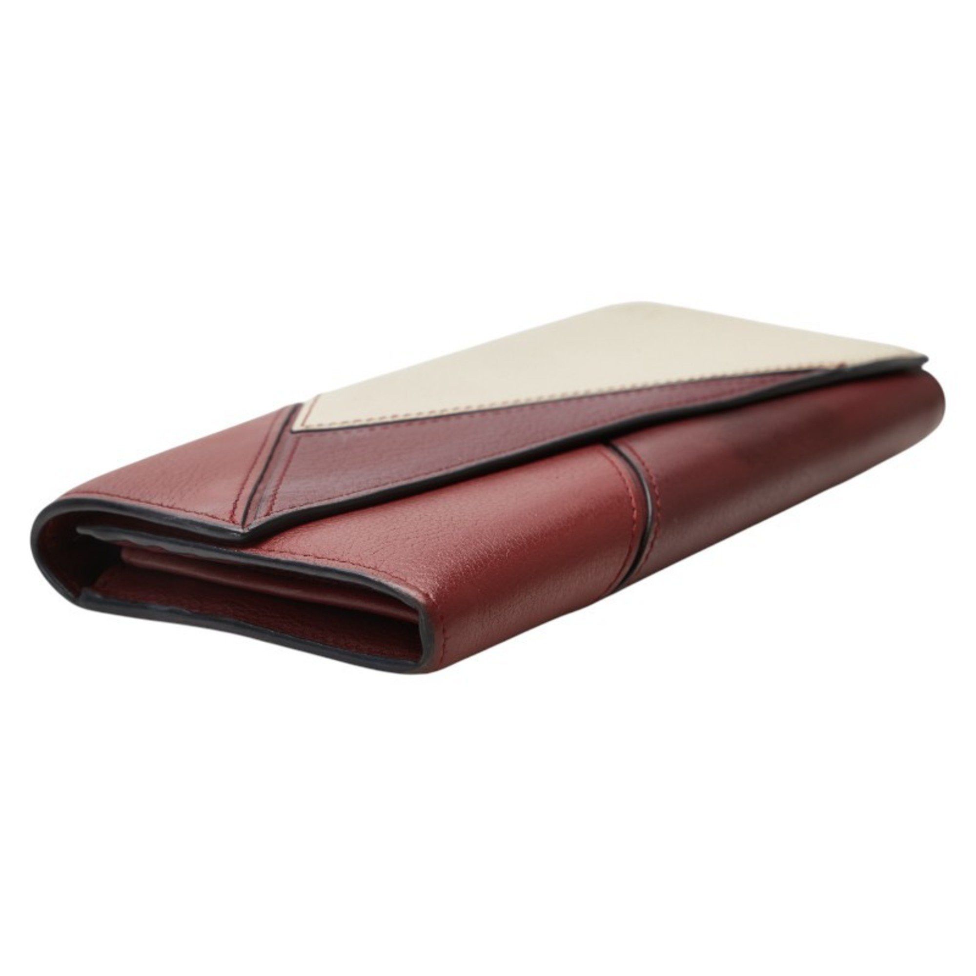 Loewe Loewe Puzzle Long Wallet Continental Red and White Leather Women's LOEWE Size ONE SIZE - 5 Thumbnail