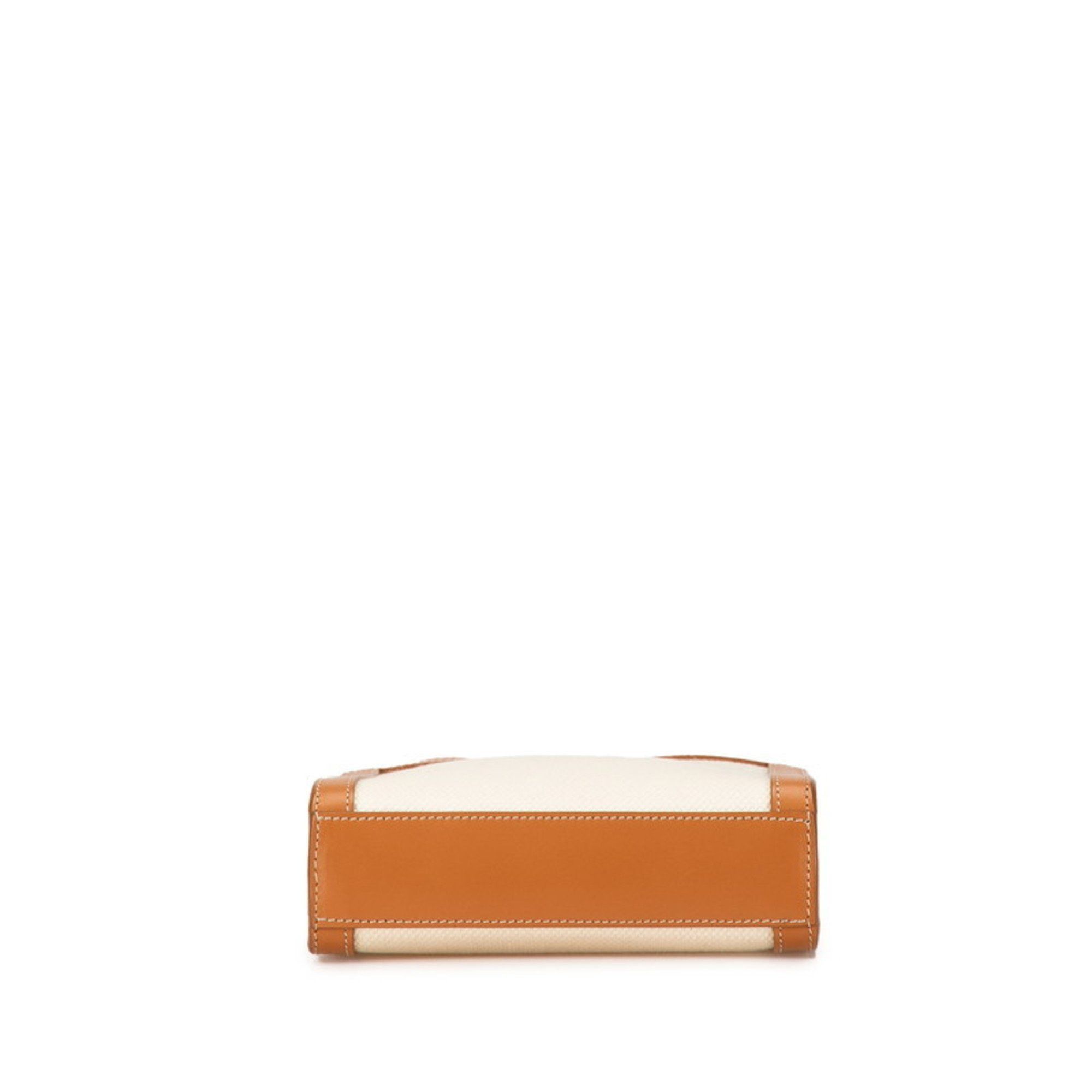Celine Celine Mini Vertical Cabas Handbag/Shoulder Bag, 2-Way, Natural Tan Canvas and Calfskin, Women's, CELINE Size ONE SIZE - 3 Thumbnail