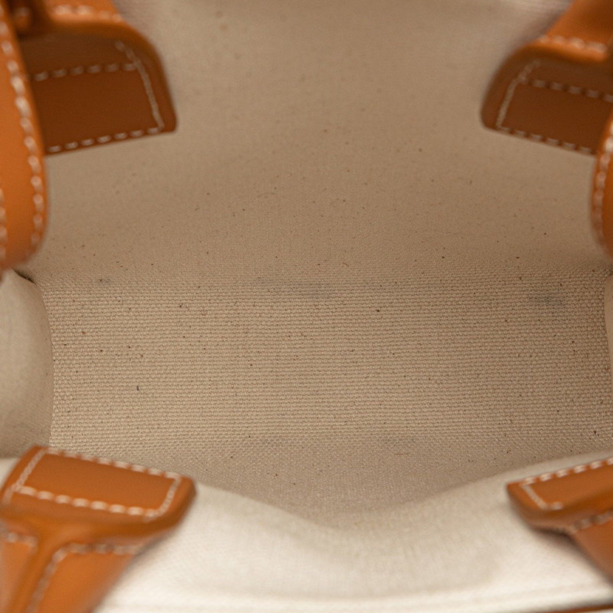 Celine Celine Mini Vertical Cabas Handbag/Shoulder Bag, 2-Way, Natural Tan Canvas and Calfskin, Women's, CELINE Size ONE SIZE - 6 Thumbnail