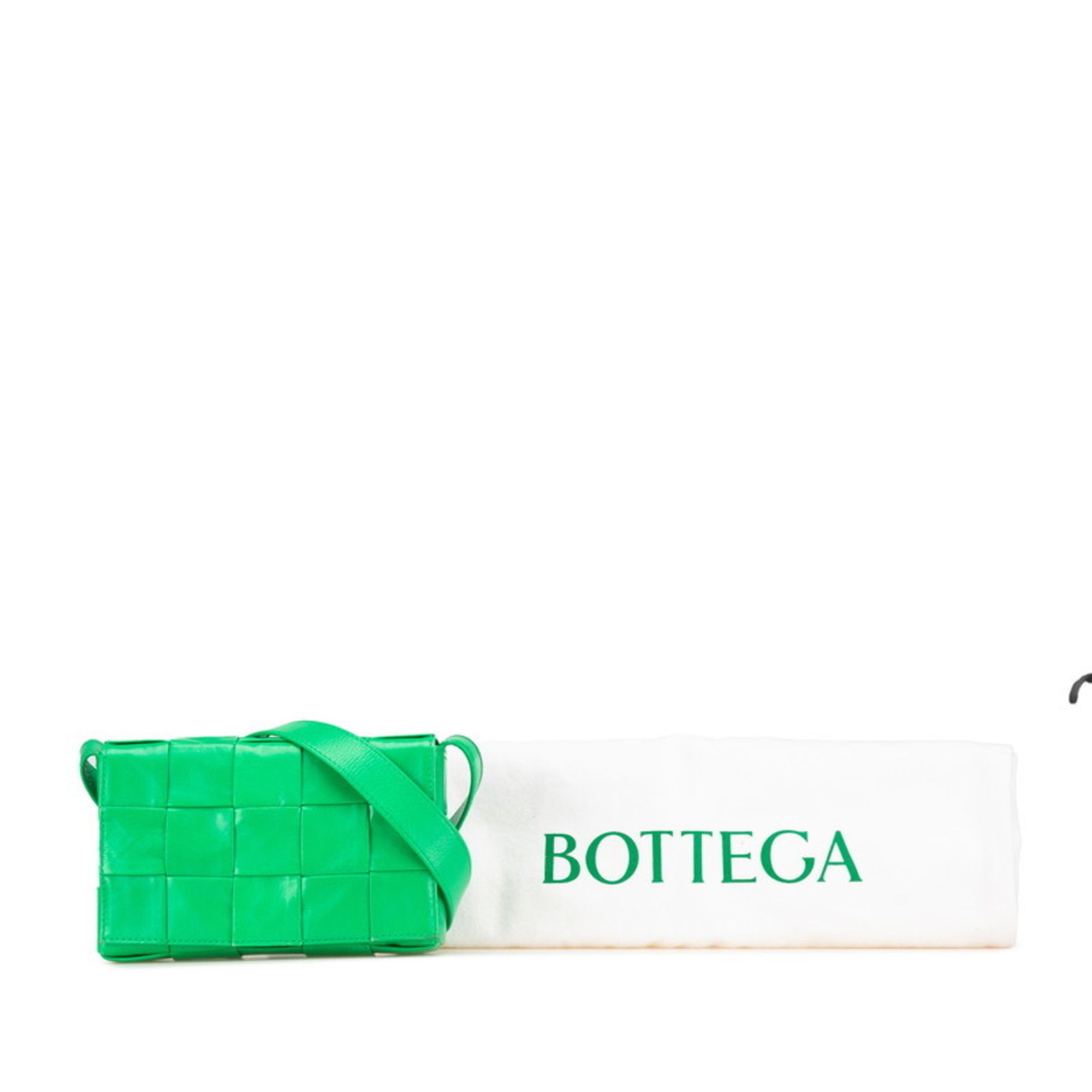 Bottega Veneta Bottega Veneta Maxi Intrecciato Crossbody Bag, Small Cassette Shoulder 717587 VCQ71, Paraquito Green Leather, Women's Size ONE SIZE - 7 Thumbnail