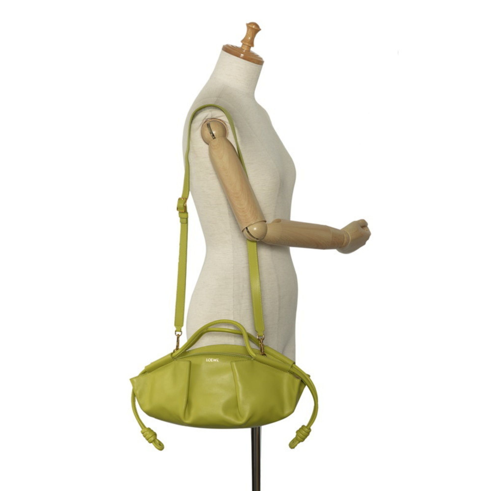 Loewe LOEWE Paseo Bag, 2-Way Handbag/Shoulder Green Leather, Women's Size ONE SIZE - 11 Thumbnail