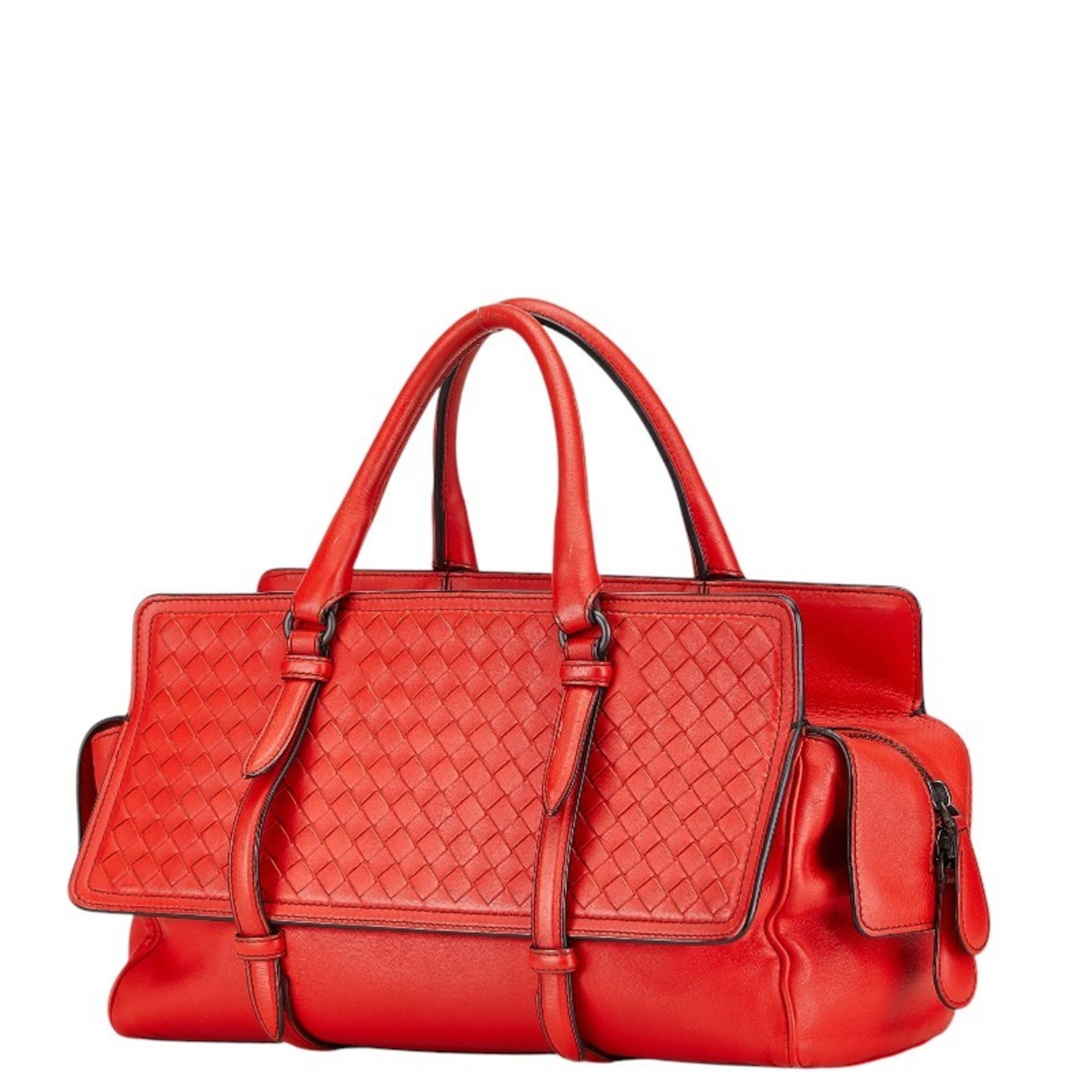 Bottega Veneta Bottega Veneta Intrecciato Handbag Red Leather Women's BOTTEGAVENETA Size ONE SIZE - 2 Thumbnail