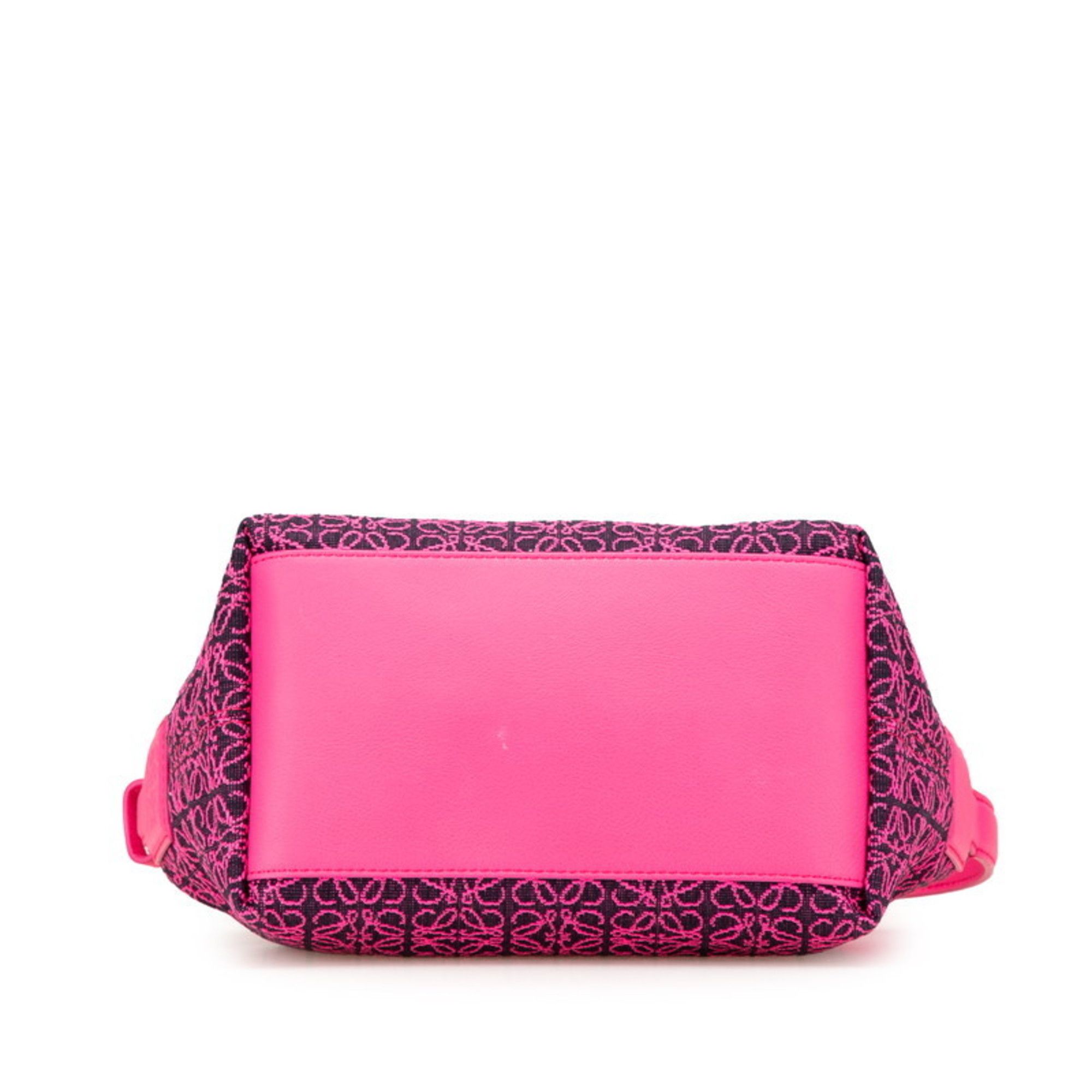 Loewe LOEWE Anagram Cubby Bag, Small Handbag, Neon Pink Leather Jacquard, Women's Size ONE SIZE - 3 Thumbnail