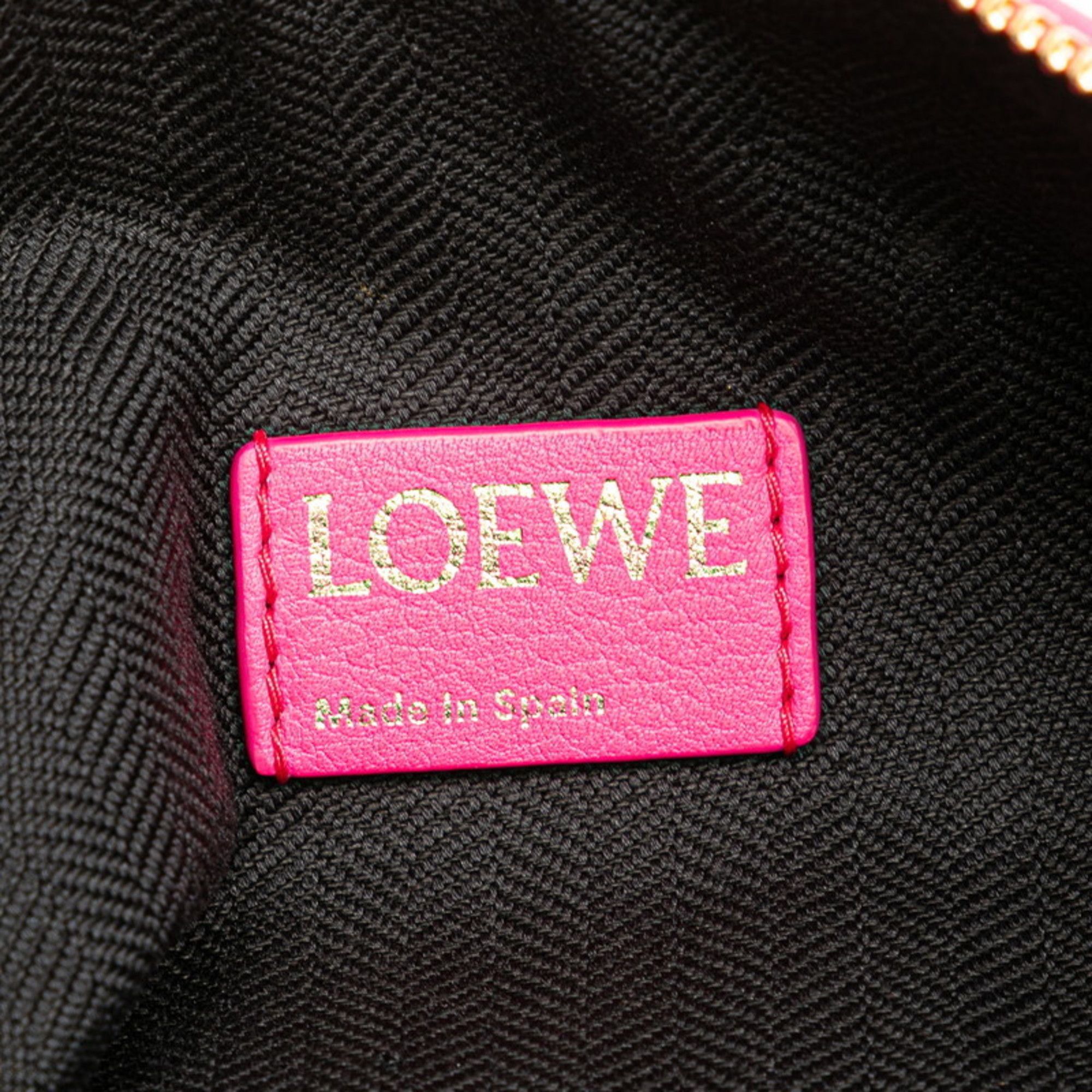 Loewe LOEWE Anagram Cubby Bag, Small Handbag, Neon Pink Leather Jacquard, Women's Size ONE SIZE - 9 Thumbnail