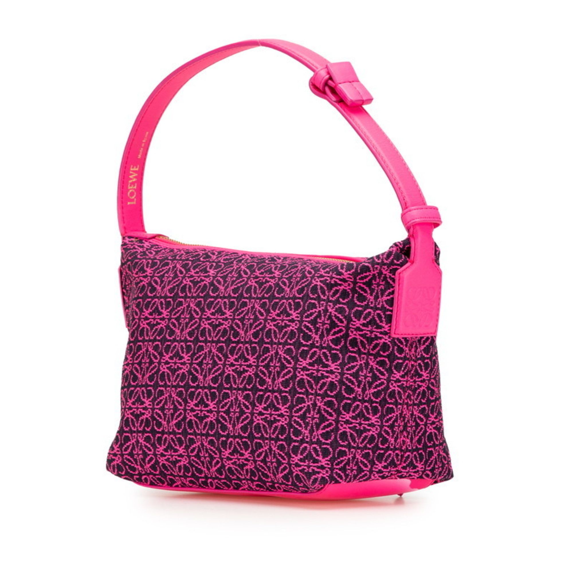 Loewe LOEWE Anagram Cubby Bag, Small Handbag, Neon Pink Leather Jacquard, Women's Size ONE SIZE - 2 Thumbnail