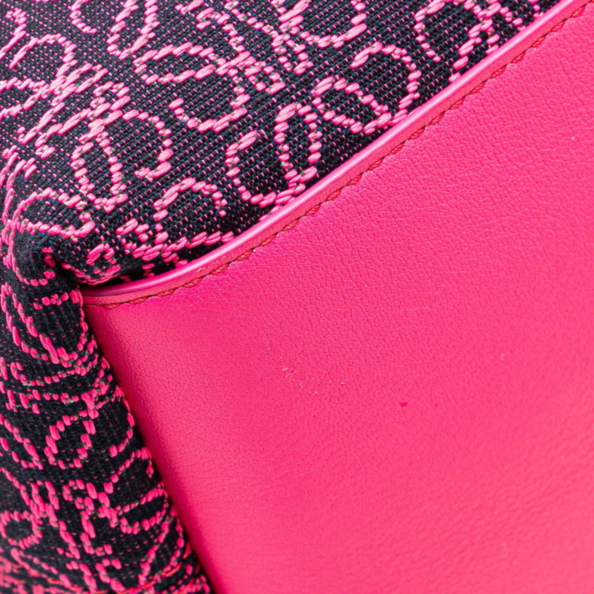 Loewe LOEWE Anagram Cubby Bag, Small Handbag, Neon Pink Leather Jacquard, Women's Size ONE SIZE - 5 Thumbnail