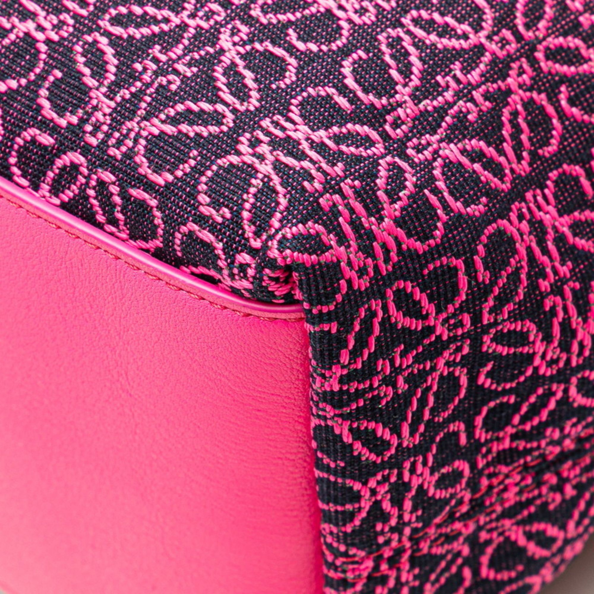 Loewe LOEWE Anagram Cubby Bag, Small Handbag, Neon Pink Leather Jacquard, Women's Size ONE SIZE - 4 Thumbnail