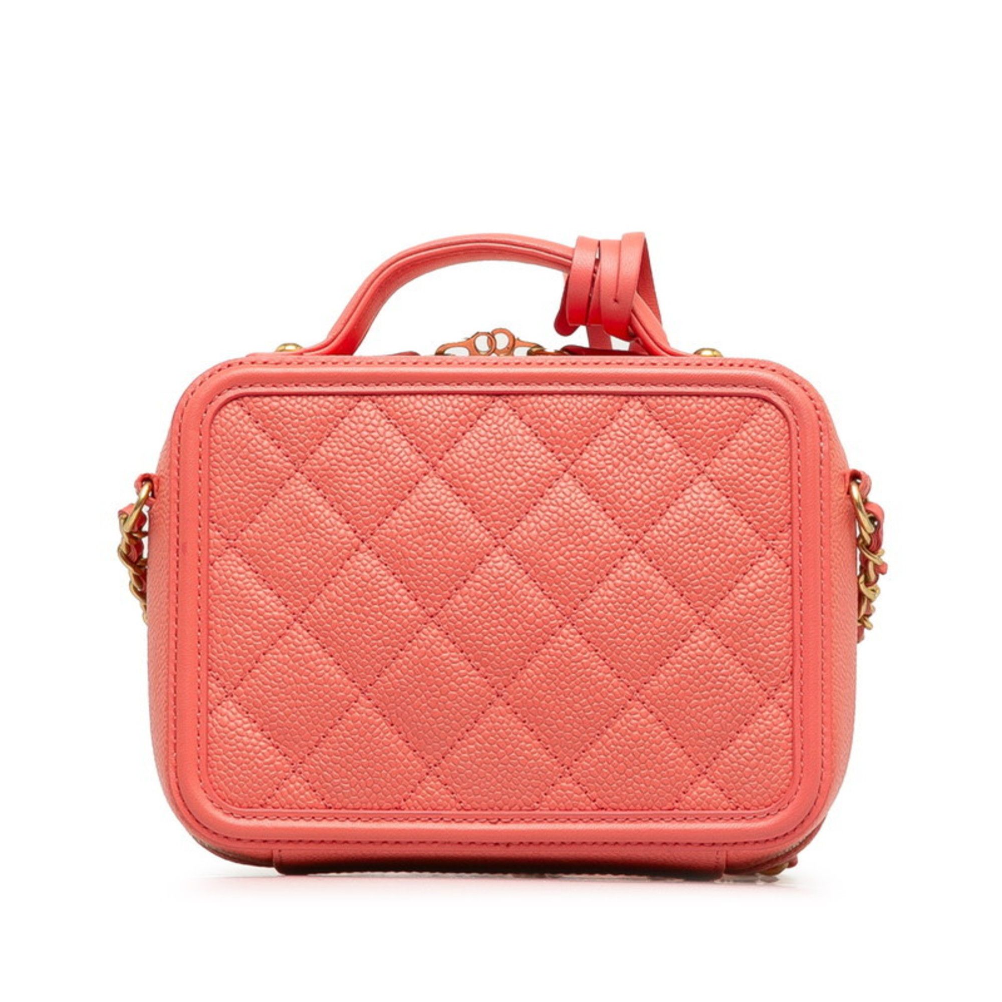 Chanel CHANEL Matelasse Coco Mark CC Figurine Handbag/Shoulder Bag, 2-Way, Pink Caviar Skin, Women's Size ONE SIZE - 3 Thumbnail