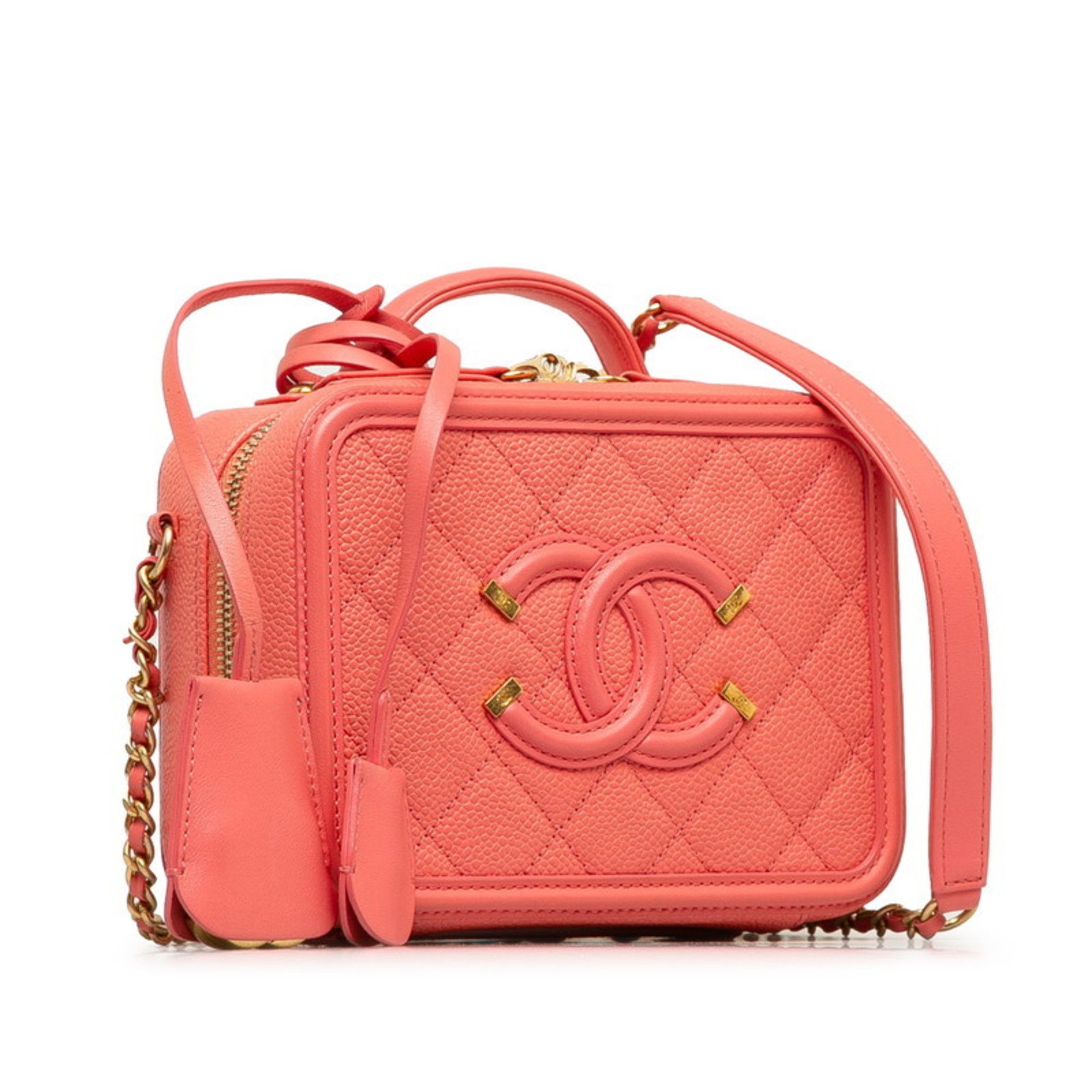 Chanel CHANEL Matelasse Coco Mark CC Figurine Handbag/Shoulder Bag, 2-Way, Pink Caviar Skin, Women's Size ONE SIZE - 2 Thumbnail