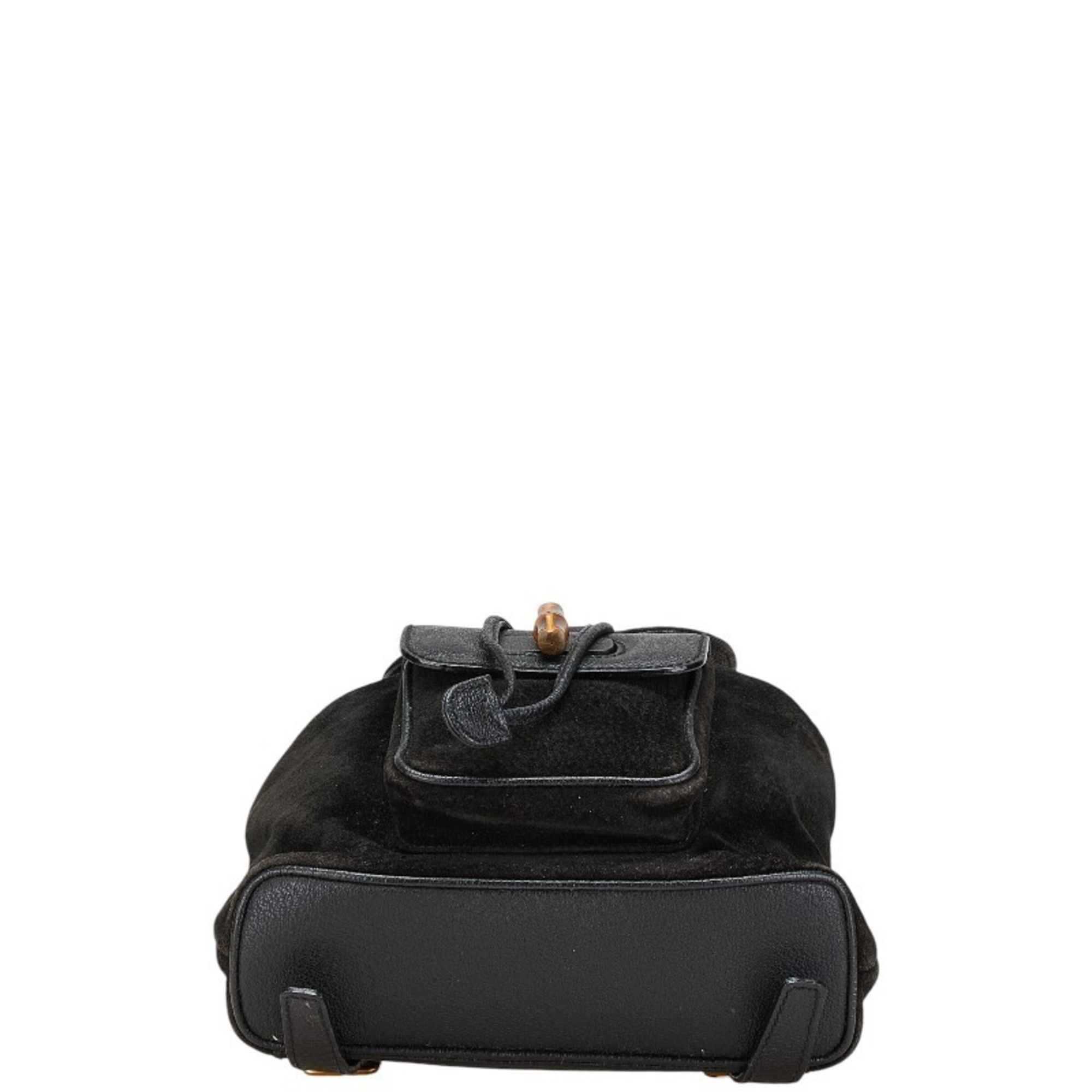 Gucci Gucci Bamboo Backpack 003 2058 0030 Black Leather Suede Women's GUCCI Size ONE SIZE - 3 Thumbnail