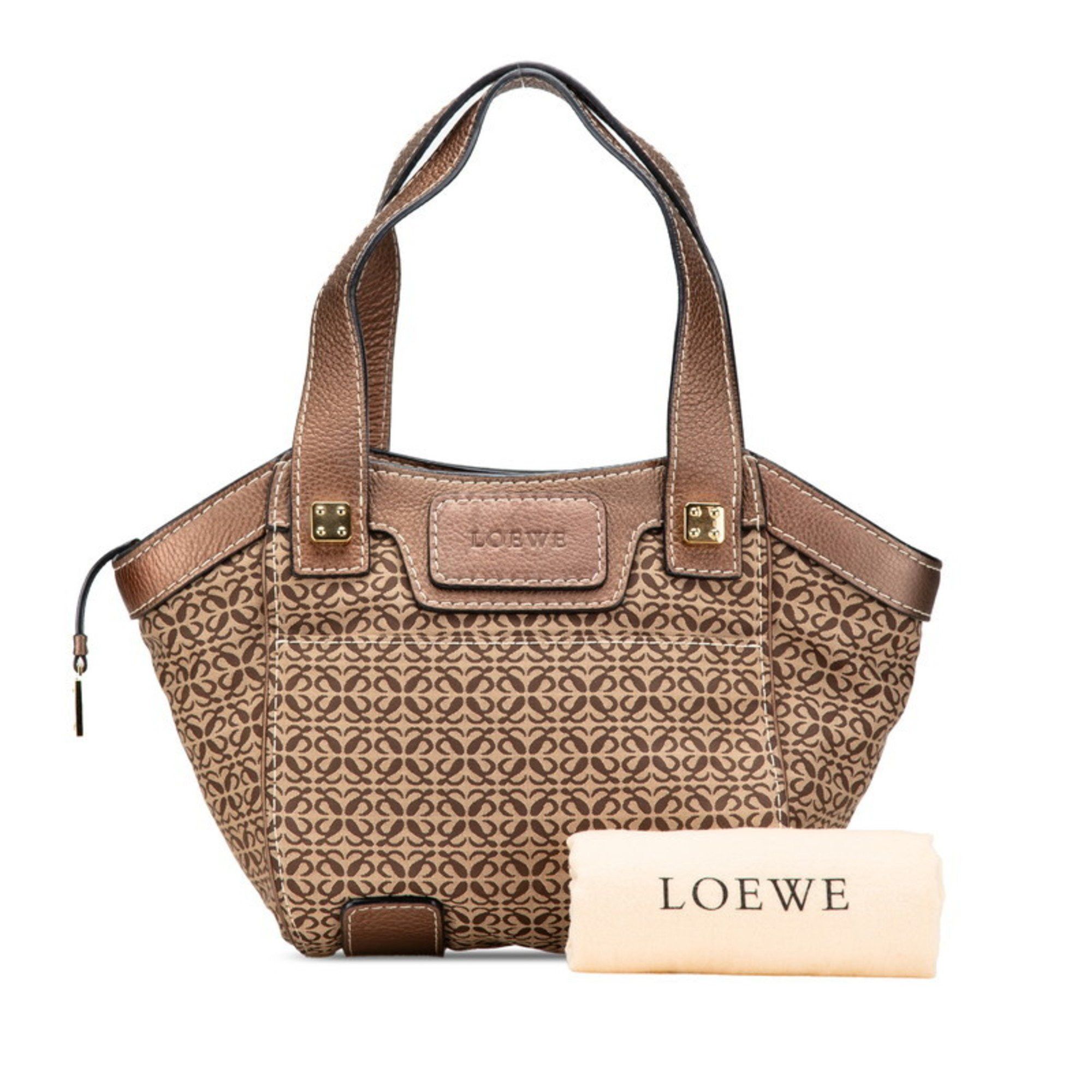 Loewe Loewe New Road Line Handbag in Beige and Brown Canvas Leather for Women Size ONE SIZE - 12 Thumbnail