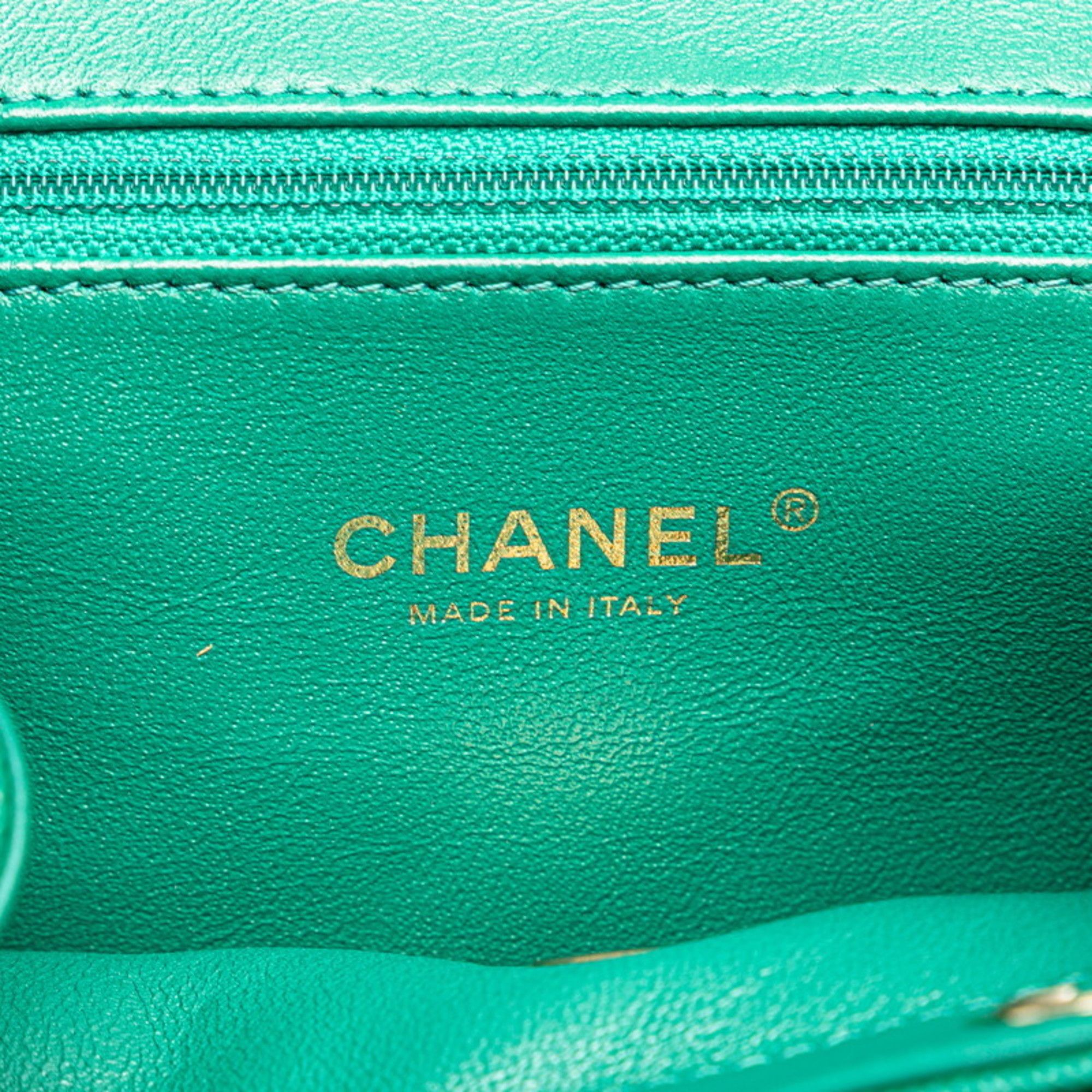 Chanel CHANEL Matelasse Coco Mark Backpack in Green Caviar Leather for Women Size ONE SIZE - 5 Thumbnail
