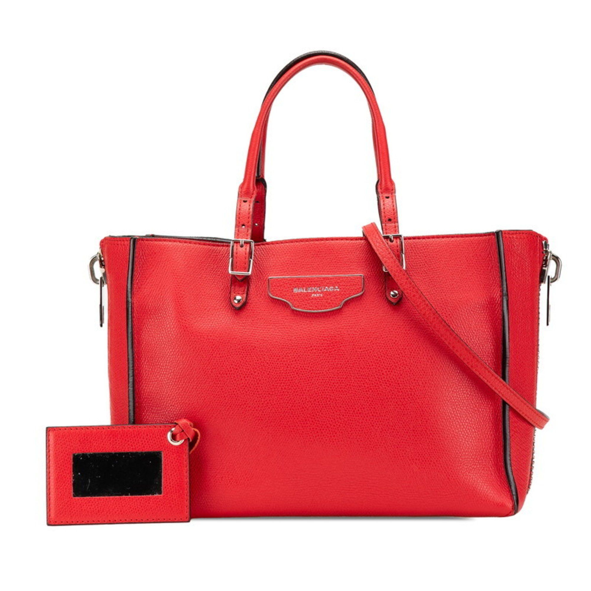 Balenciaga Balenciaga The Paper Mini Tote Bag/Shoulder Bag, 2-Way, 399531, Red Leather, Women's, BALENCIAGA Size ONE SIZE - 12 Thumbnail