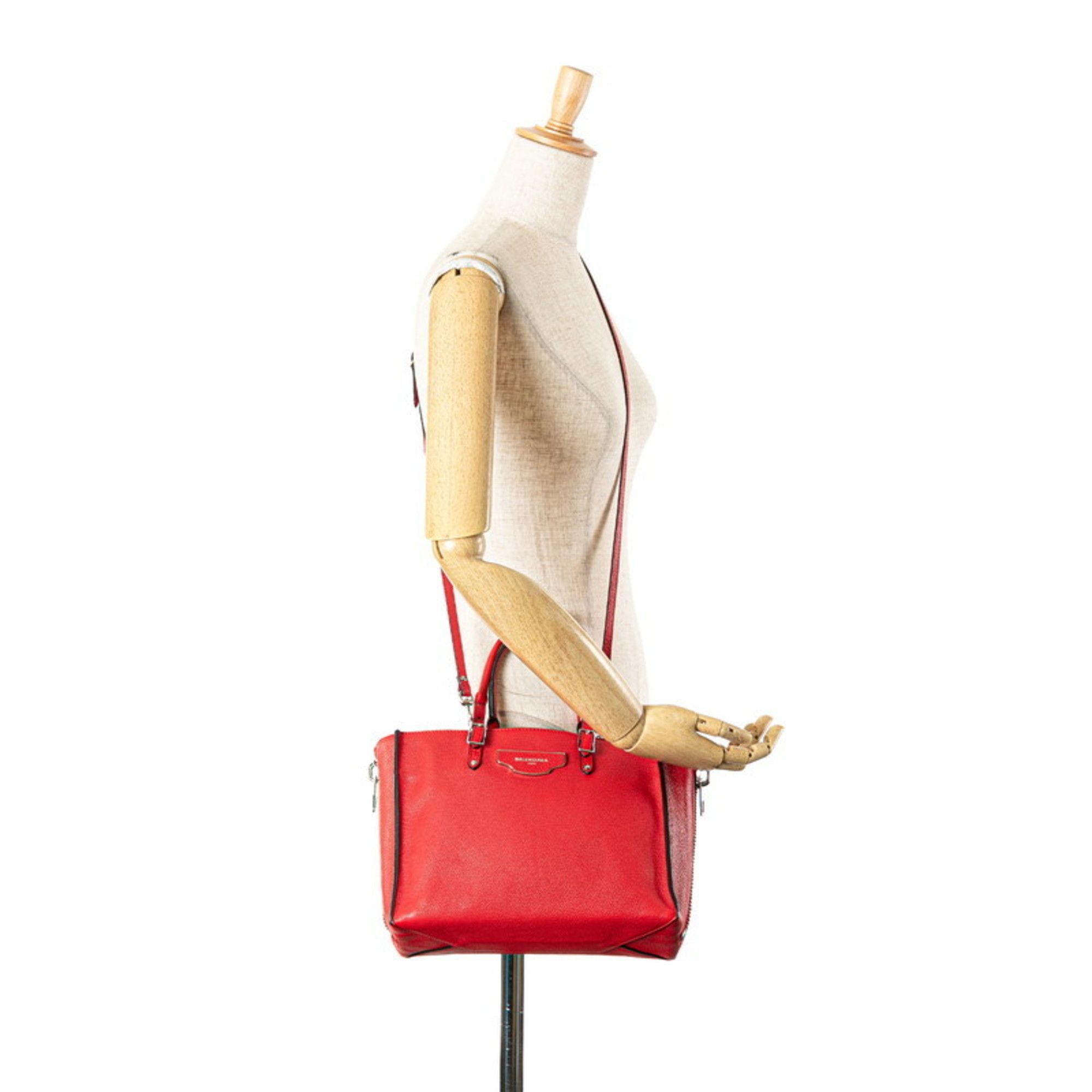 Balenciaga Balenciaga The Paper Mini Tote Bag/Shoulder Bag, 2-Way, 399531, Red Leather, Women's, BALENCIAGA Size ONE SIZE - 13 Thumbnail