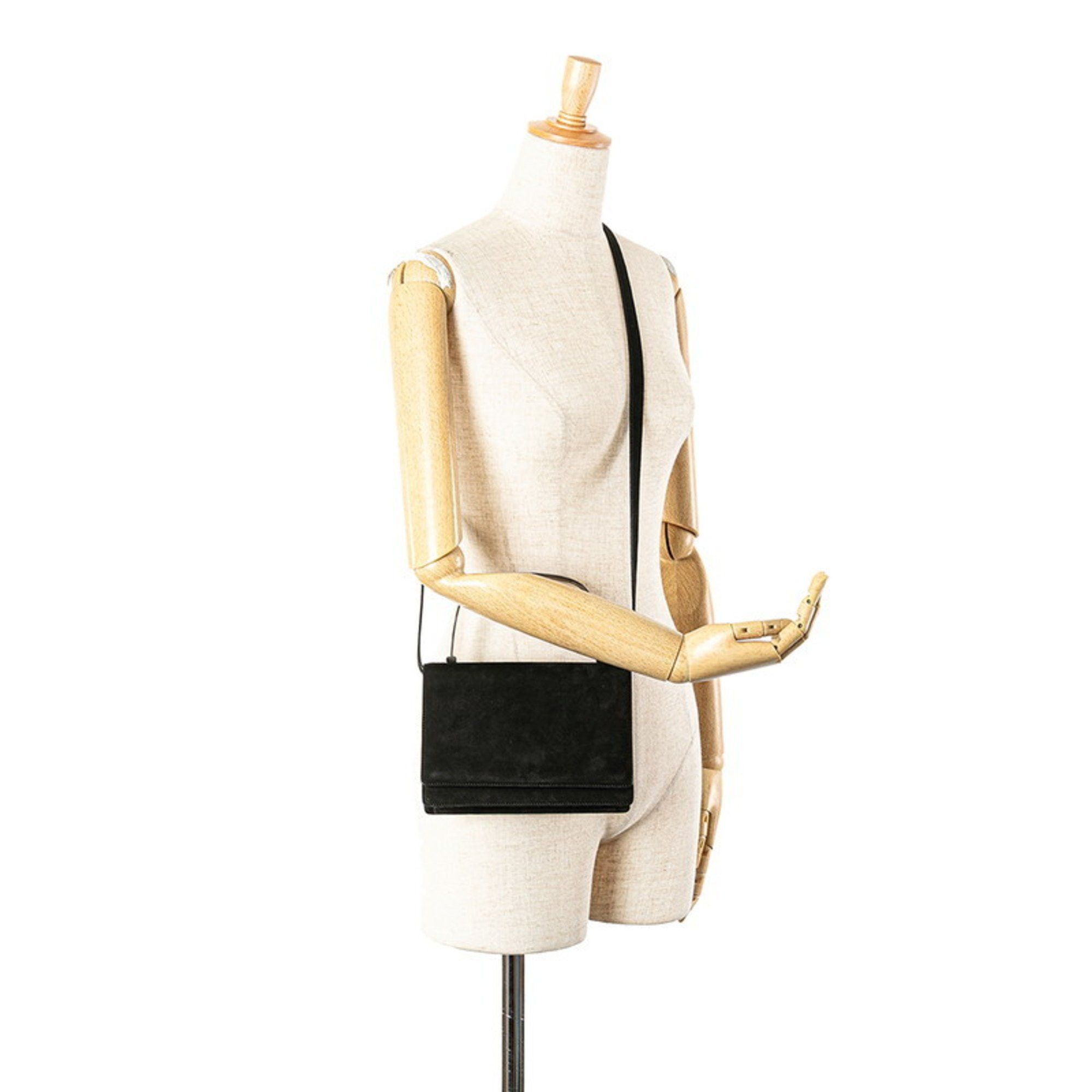 Salvatore Ferragamo Salvatore Ferragamo 2-way handbag/shoulder bag in black nubuck leather for women. Size ONE SIZE - 13 Thumbnail