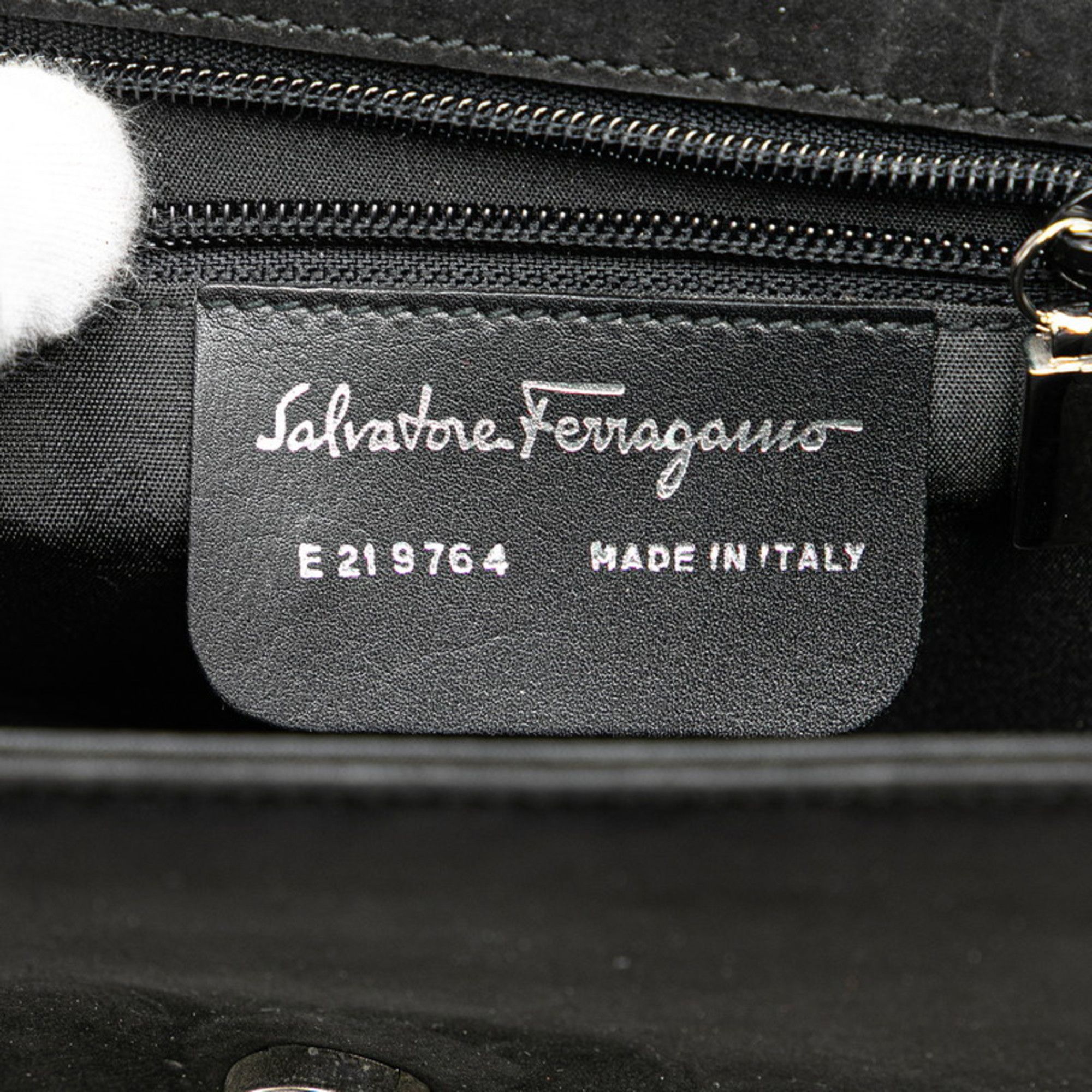 Salvatore Ferragamo Salvatore Ferragamo 2-way handbag/shoulder bag in black nubuck leather for women. Size ONE SIZE - 10 Thumbnail
