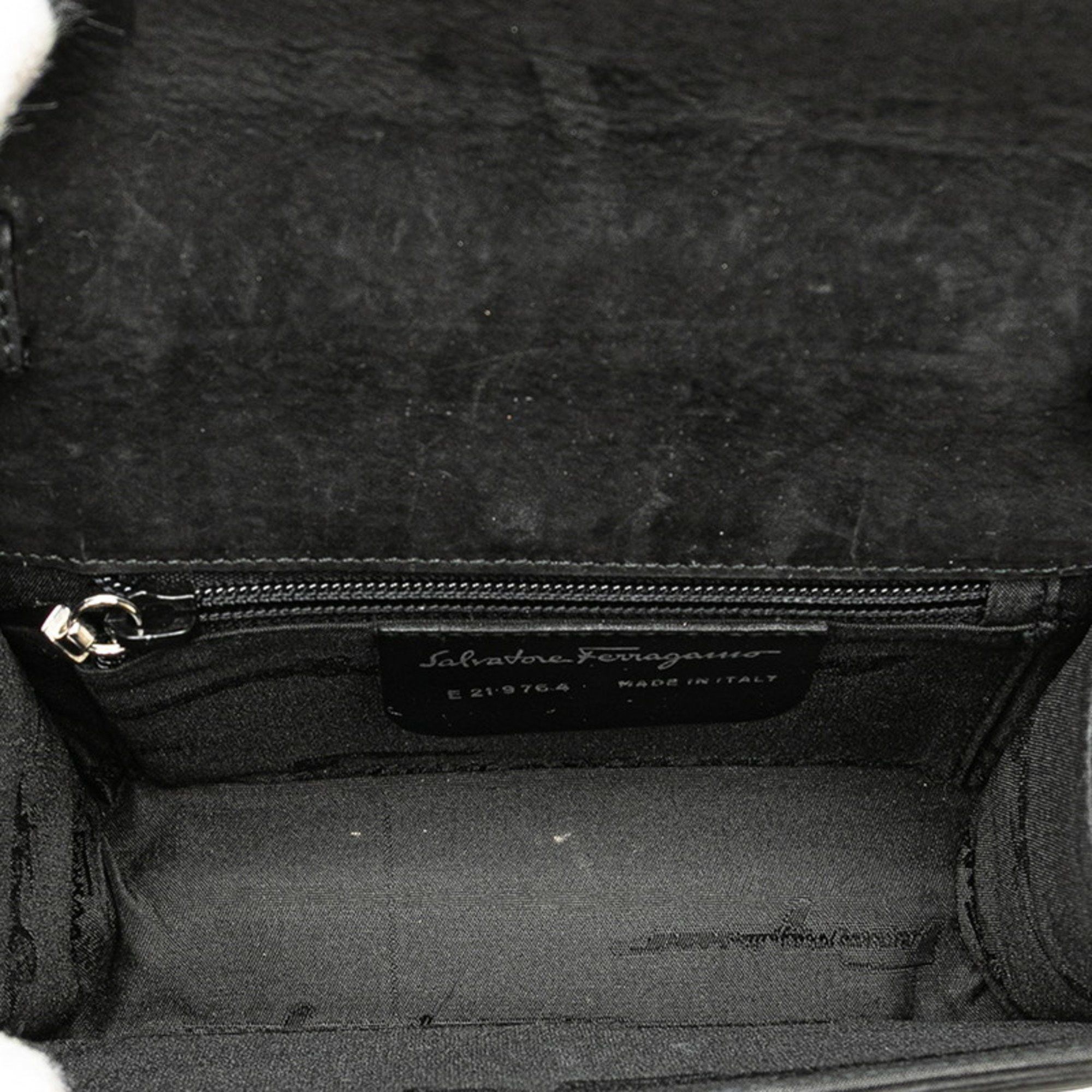 Salvatore Ferragamo Salvatore Ferragamo 2-way handbag/shoulder bag in black nubuck leather for women. Size ONE SIZE - 8 Thumbnail