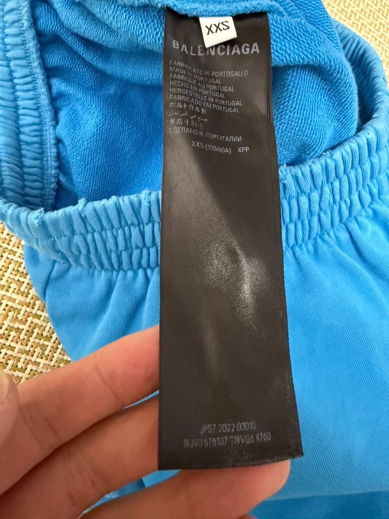 Balenciaga Balenciaga Blue Coke Print Distressed Shorts - dmc Size US 26 / EU 42 - 4 Thumbnail