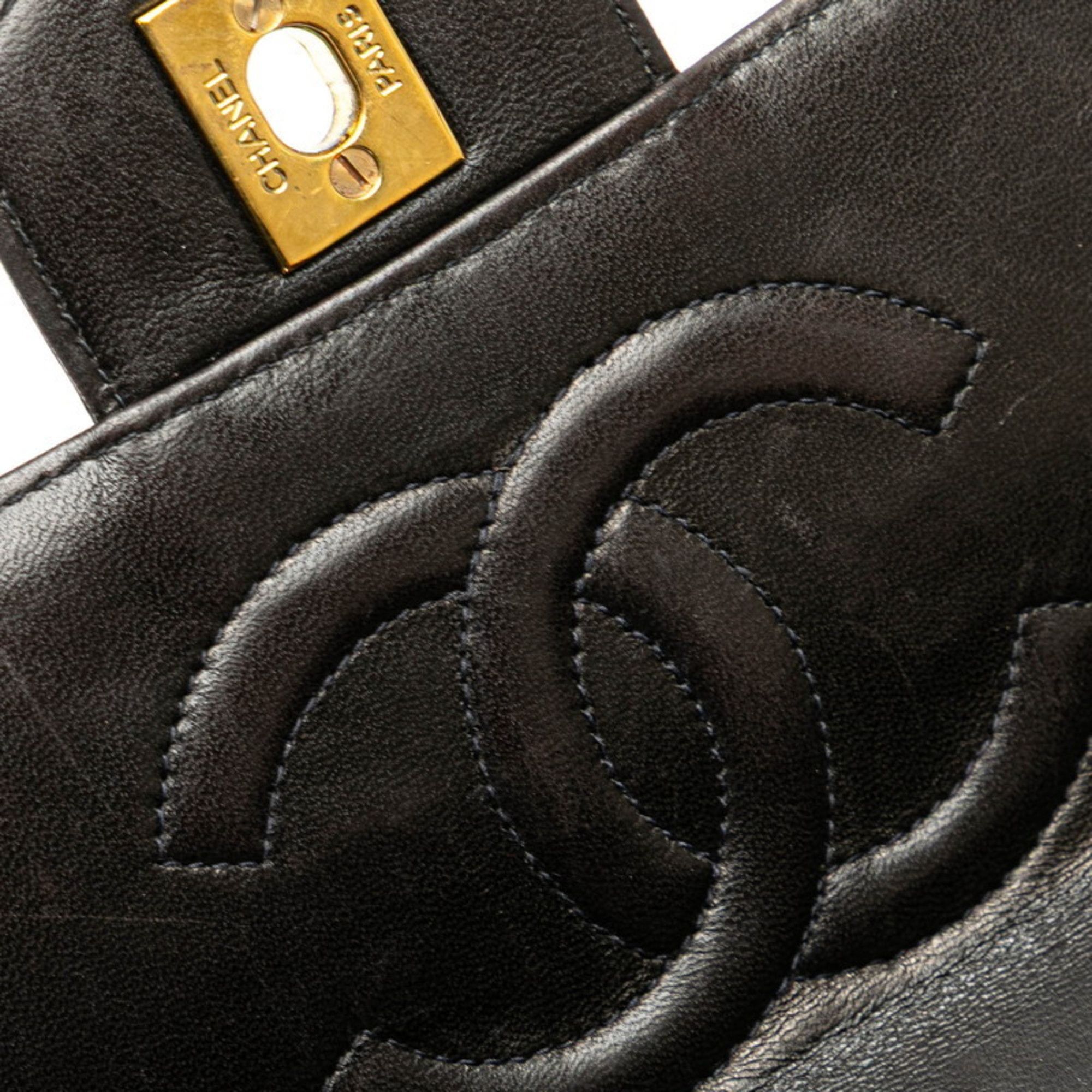 Chanel CHANEL Top Handle Parent-Child Handbag in Black Lambskin for Women Size ONE SIZE - 7 Thumbnail