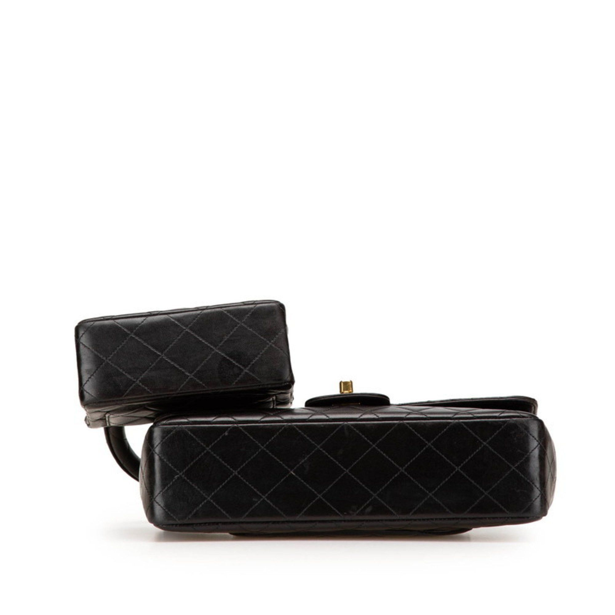 Chanel CHANEL Top Handle Parent-Child Handbag in Black Lambskin for Women Size ONE SIZE - 3 Thumbnail