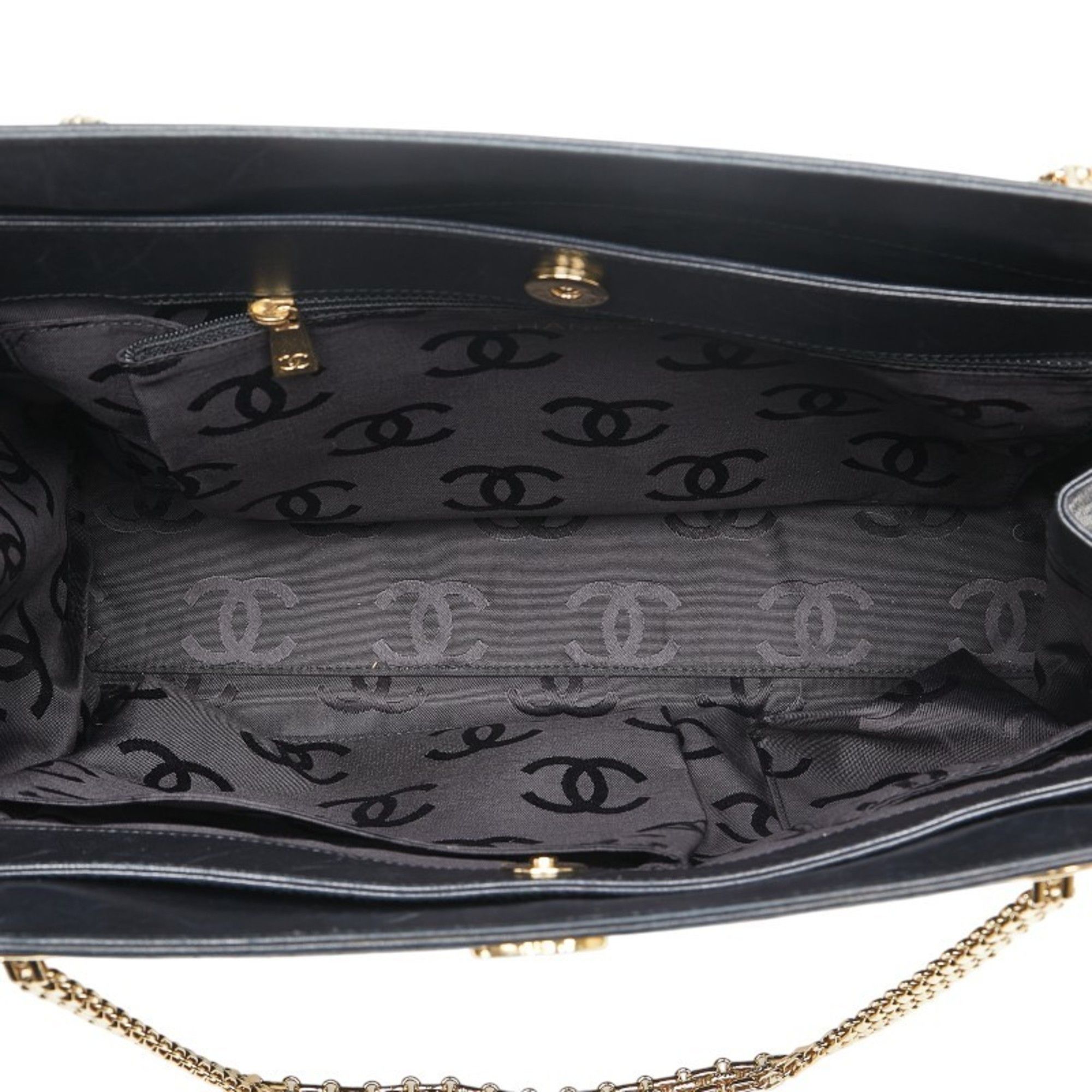 Chanel CHANEL Bicolor Coco Mark Chain Shoulder Bag in Black Leather for Women Size ONE SIZE - 4 Thumbnail
