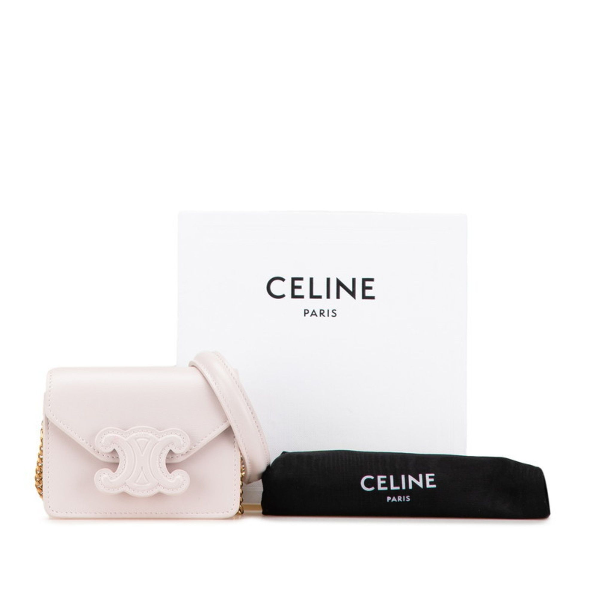 Celine Celine Triomphe Chain Shoulder Bag in Pink Leather for Women Size ONE SIZE - 11 Thumbnail