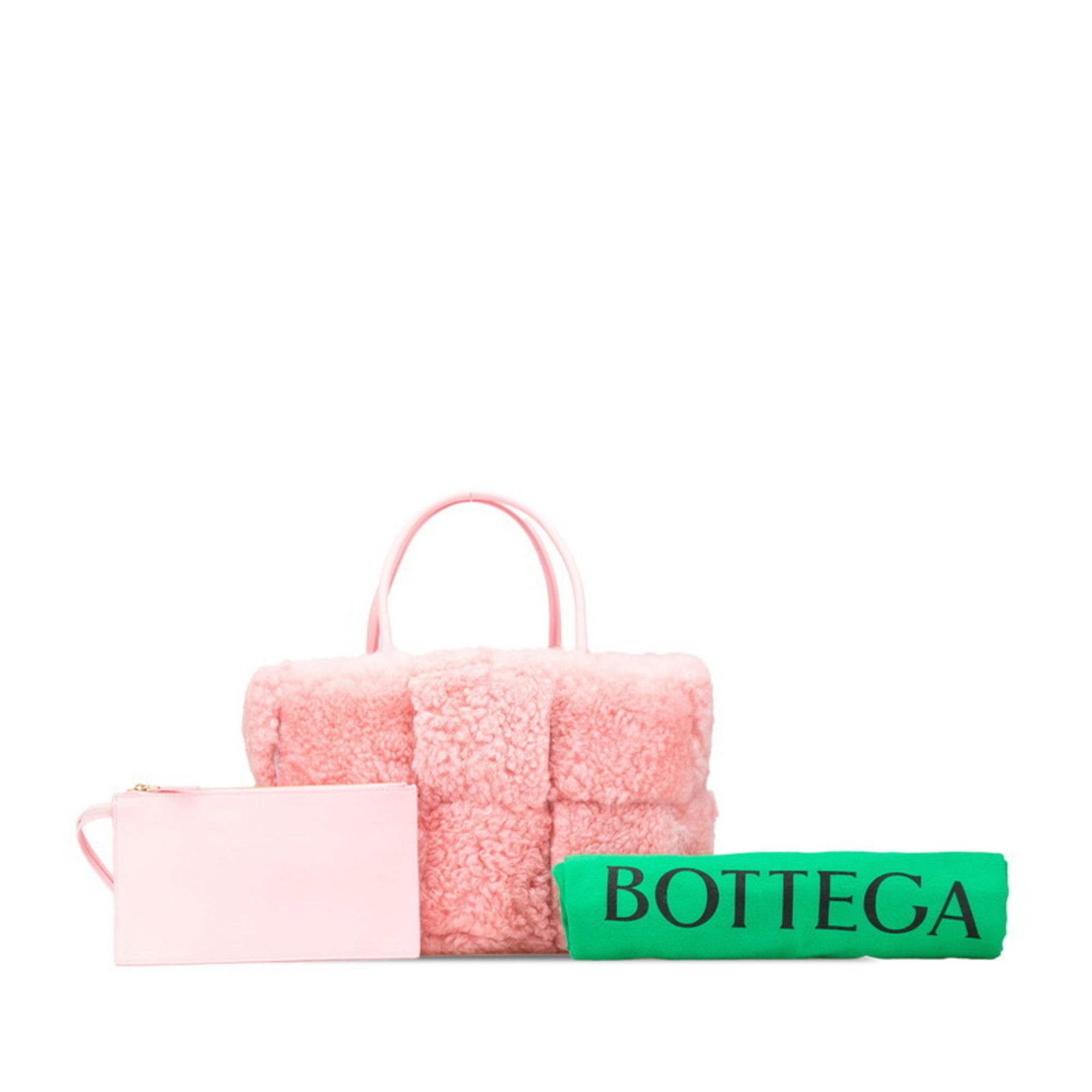 Bottega Veneta Bottega Veneta Maxi Intrecciato Arco Handbag in Pink Mouton Leather for Women Size ONE SIZE - 12 Thumbnail