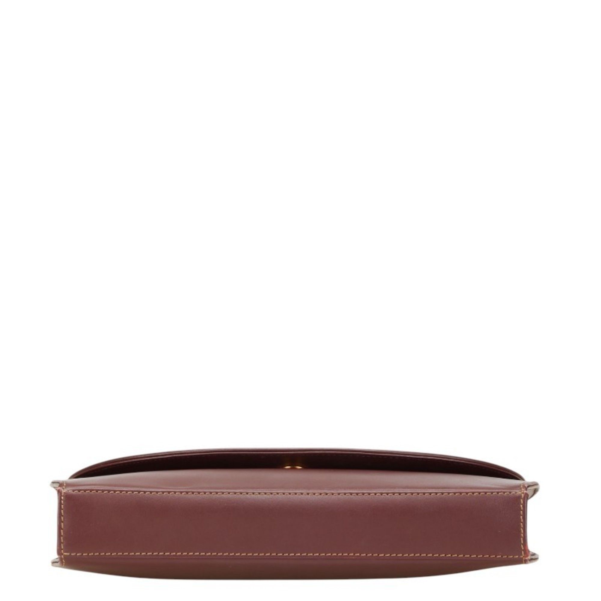 Cartier Cartier Must Line Shoulder Bag Wine Red Bordeaux Leather Women's CARTIER Size ONE SIZE - 3 Thumbnail