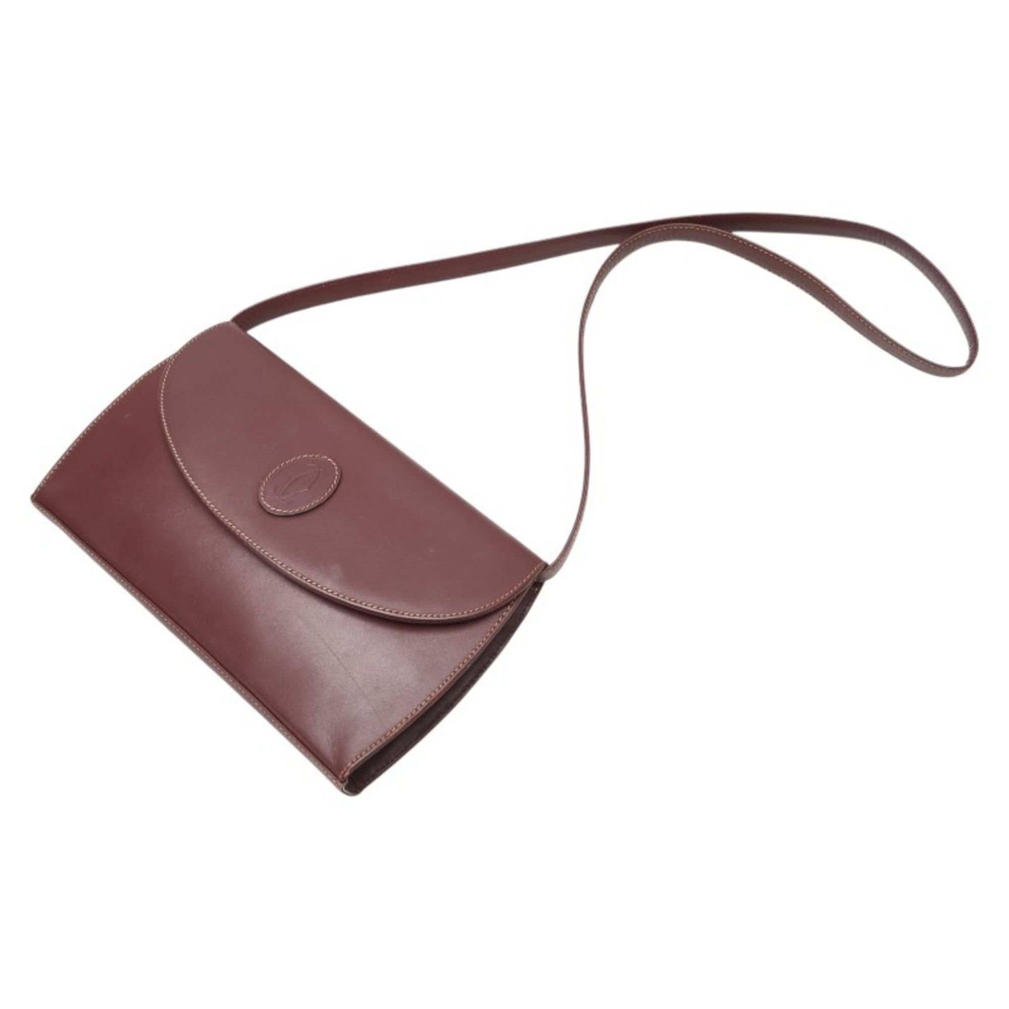Cartier Cartier Must Line Shoulder Bag Wine Red Bordeaux Leather Women's CARTIER Size ONE SIZE - 9 Thumbnail